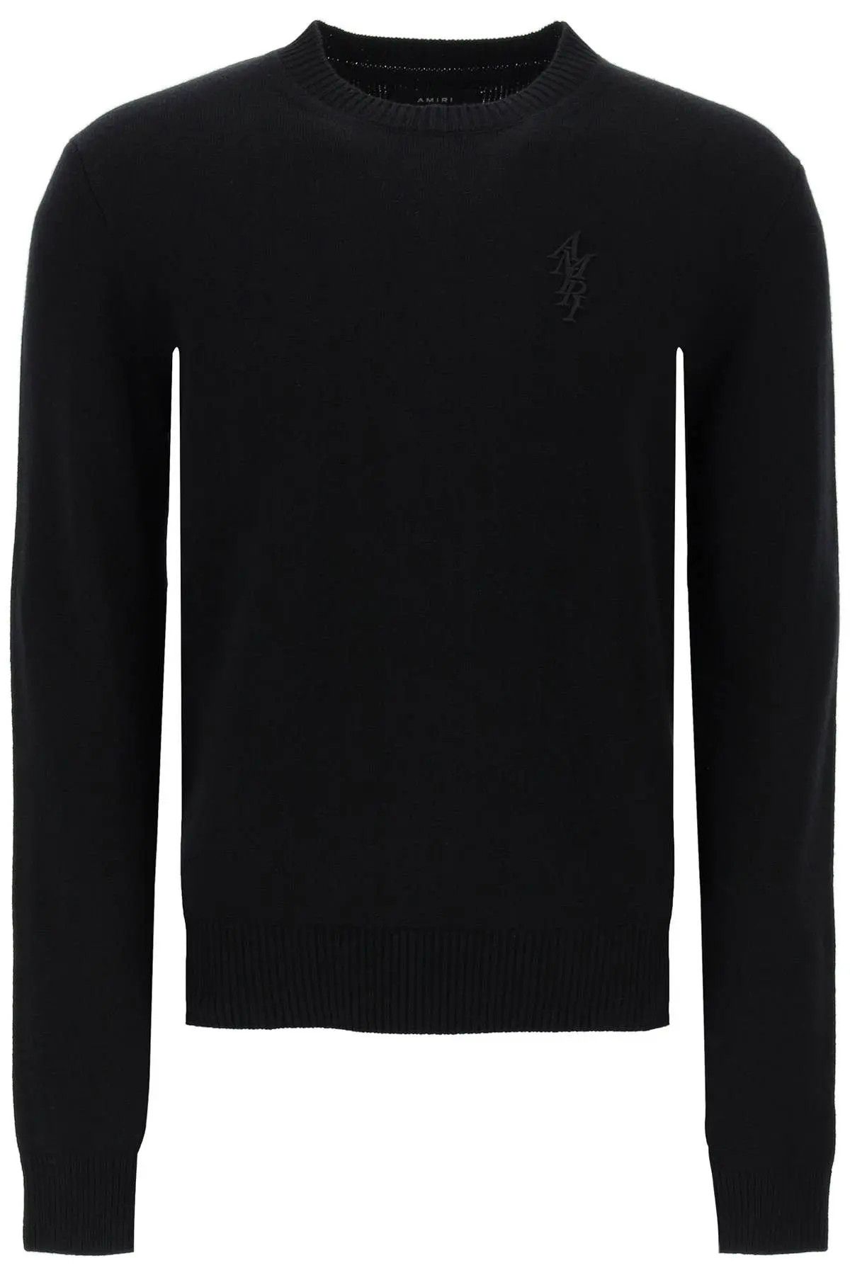 image of Amiri O1S22I1N0224 Stack Cashmere Sweater In Black, Men's (Size Small)