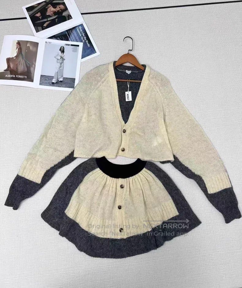 Loewe Loewe Color-blocked wool skirt set Size M / US 6-8 / IT 42-44 - 1 Thumbnail