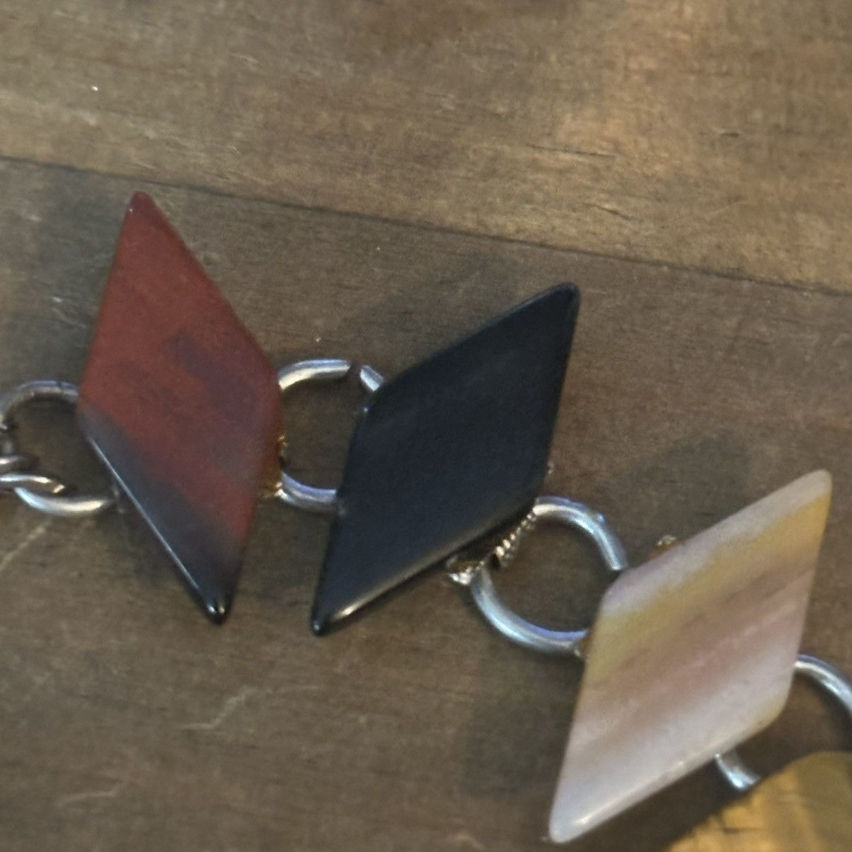 Vintage Vintage polished agate kite shape link bracelet Size ONE SIZE - 6 Thumbnail