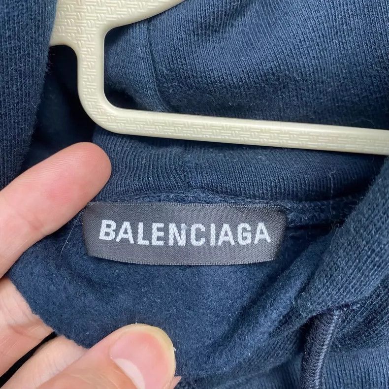 Balenciaga Balenciaga Logo Printed Cotton Hoodie Sweatshirt, Men's, B Size US XL / EU 56 / 4 - 3 Thumbnail
