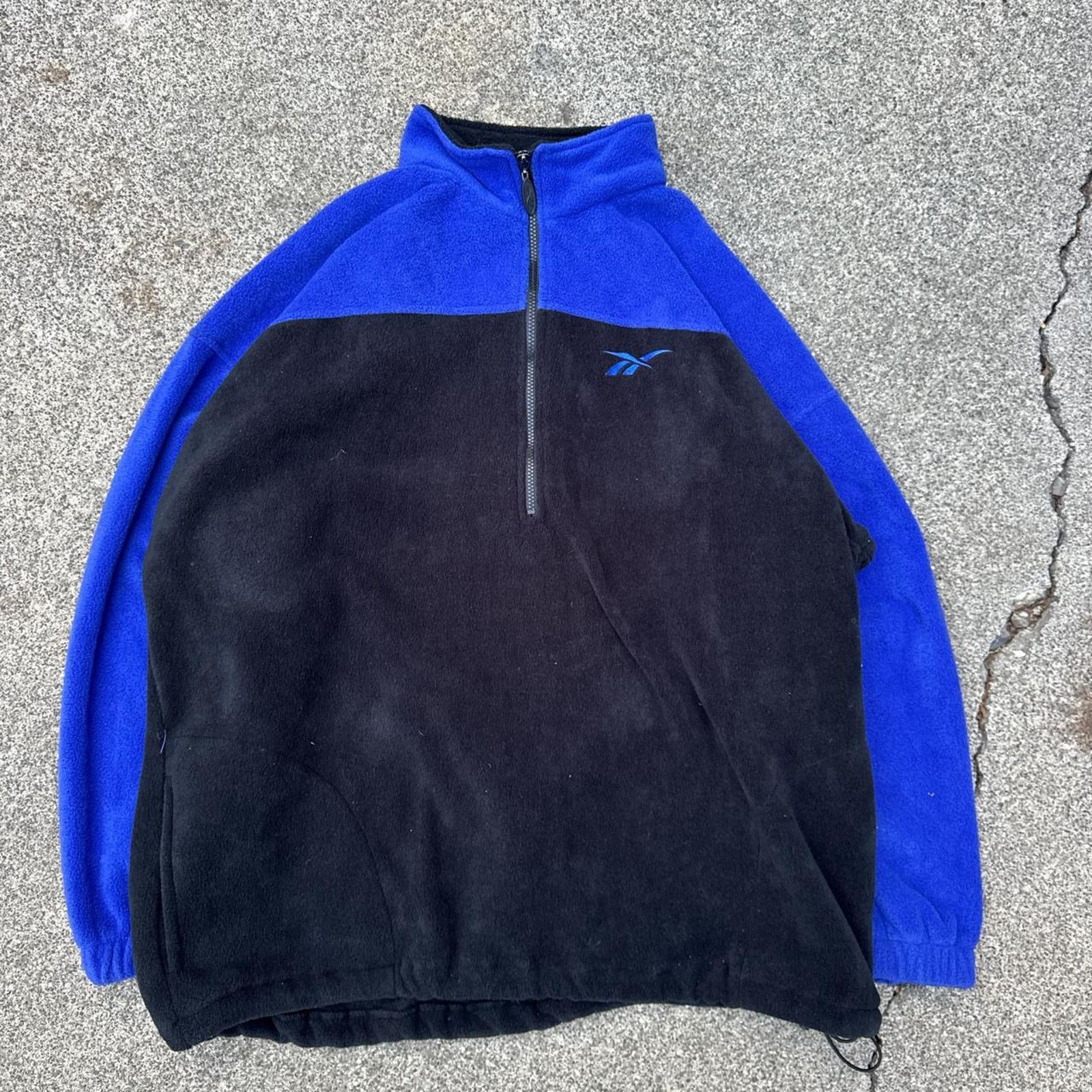 Reebok Vintage 90s Reebok Blue and Black Fleece – Size XL Size US XL / EU 56 / 4 - 1 Thumbnail