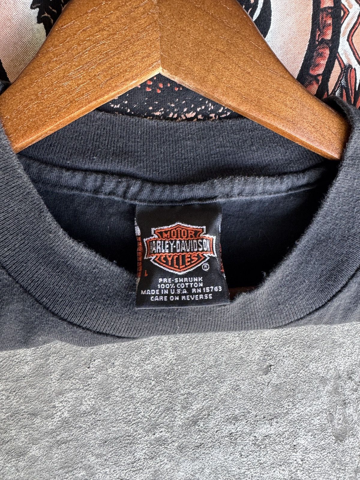 Harley Davidson × Vintage Vintage Harley Davidson black streetwear graphic print tee Size US L / EU 52-54 / 3 - 5 Thumbnail