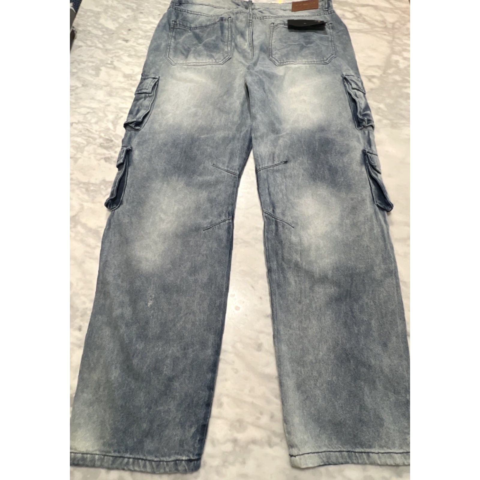 Vintage Pipeline Cargo Jeans Men 38 Relaxed Fit Light Wash Grunge NWT Java? Size US 38 / EU 54 - 3 Thumbnail