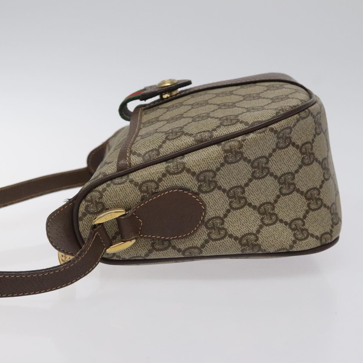 Gucci GUCCI GG Supreme Web Sherry Line Bag Pvc Beige Gold 89 02 Size ONE SIZE - 5 Thumbnail