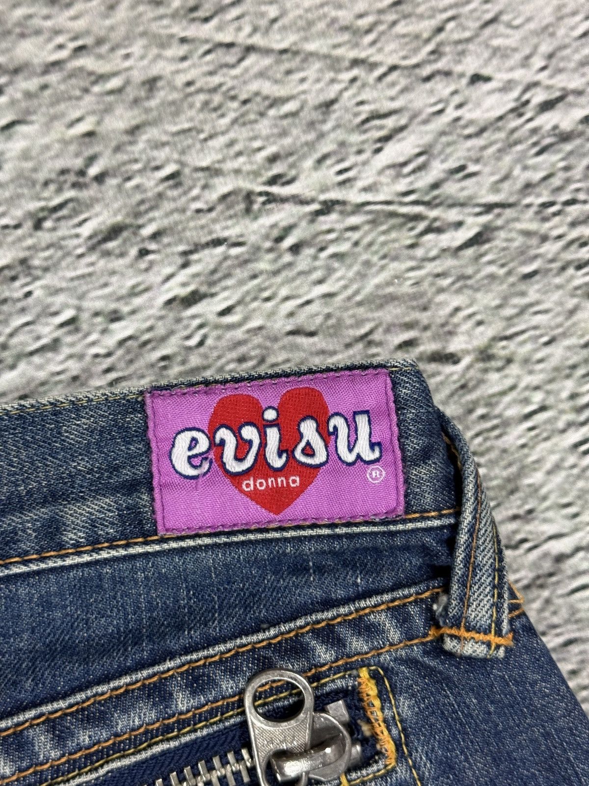 Evisu Evisu Donna jeans bootcut zip pockets white vintage Size 29" - 5 Thumbnail