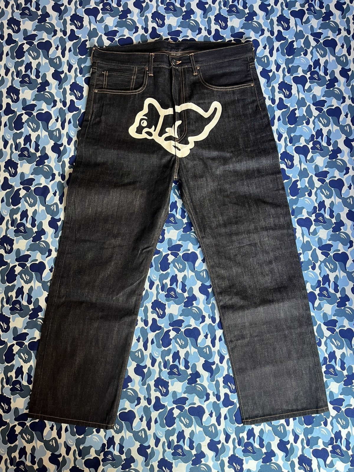 Image of Billionaire Boys Club Running Puppy Jeans (2006) in Indigo, Men's (Size 36)