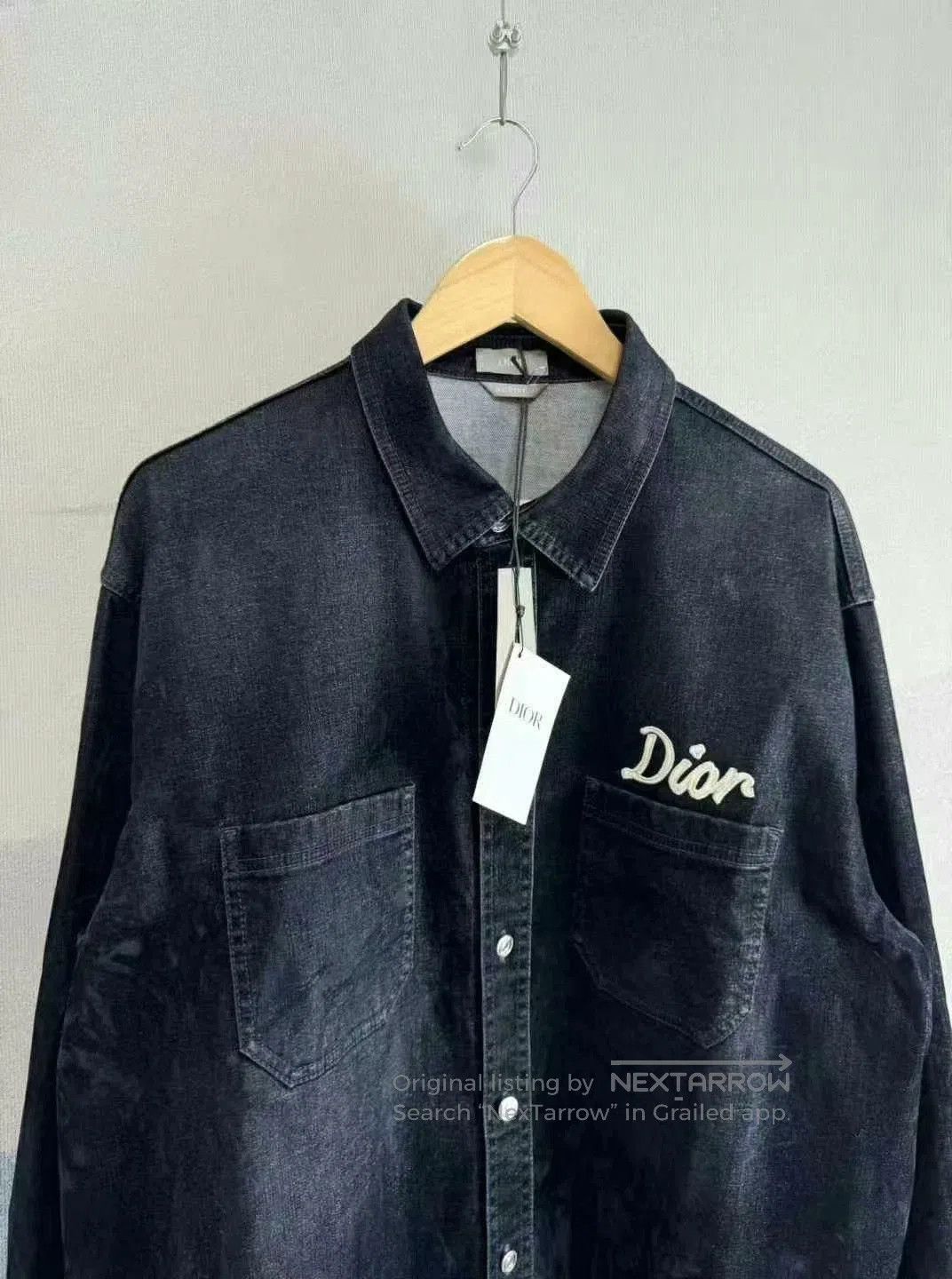 Dior Dior Navy Suede Work Shirt Size 43. Size US L / EU 52-54 / 3 - 2 Thumbnail