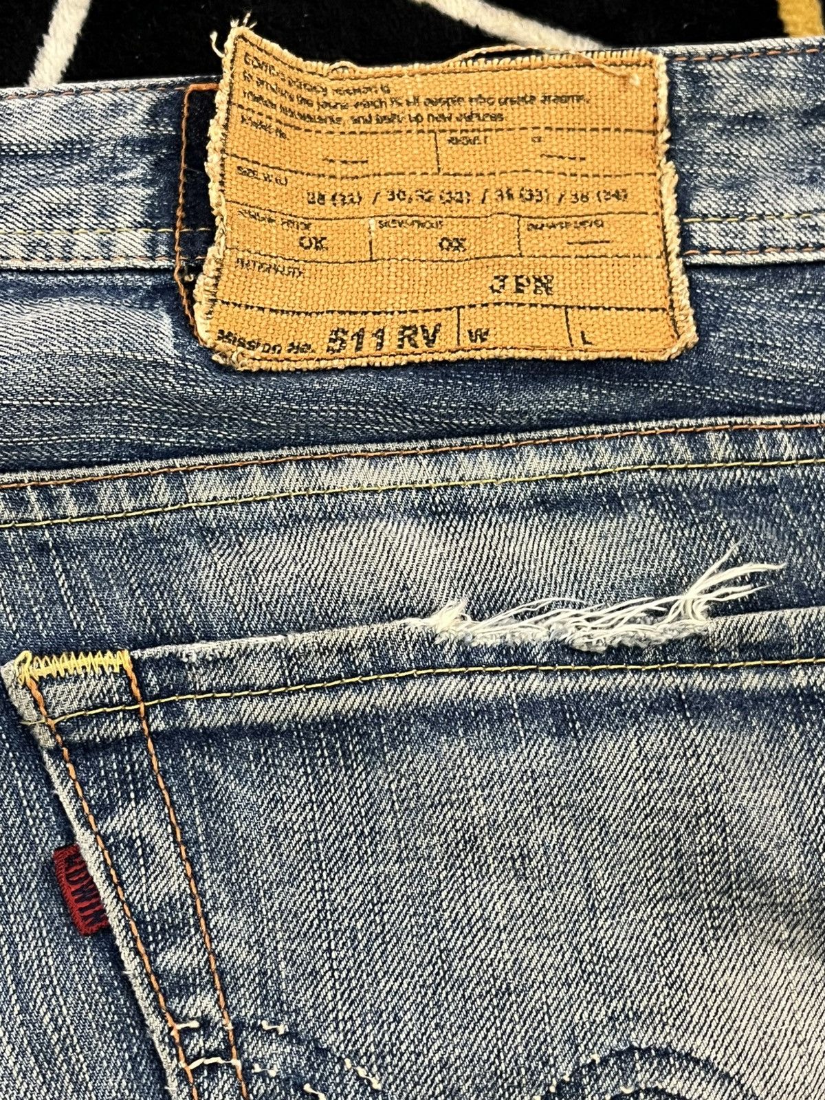 Edwin Vintage Edwin 511 RV Flare Faded Grunge Denim Size US 37 - 12 Thumbnail