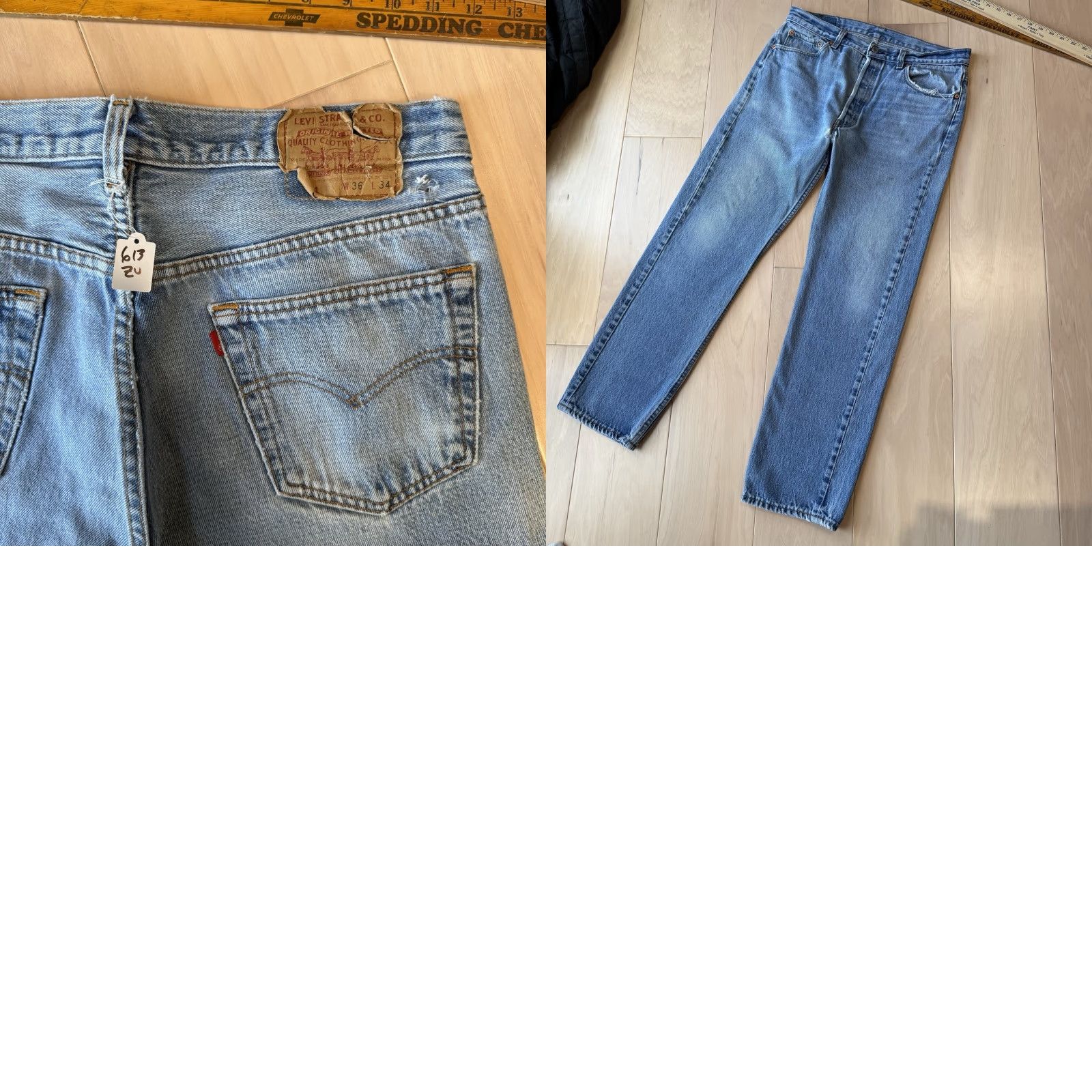 Levi's VINTAGE Levis 501 Jeans 32 Blue Straight Leg 80s Denim Workwear Non Selvedge Size US 32 / EU 48 - 9 Thumbnail