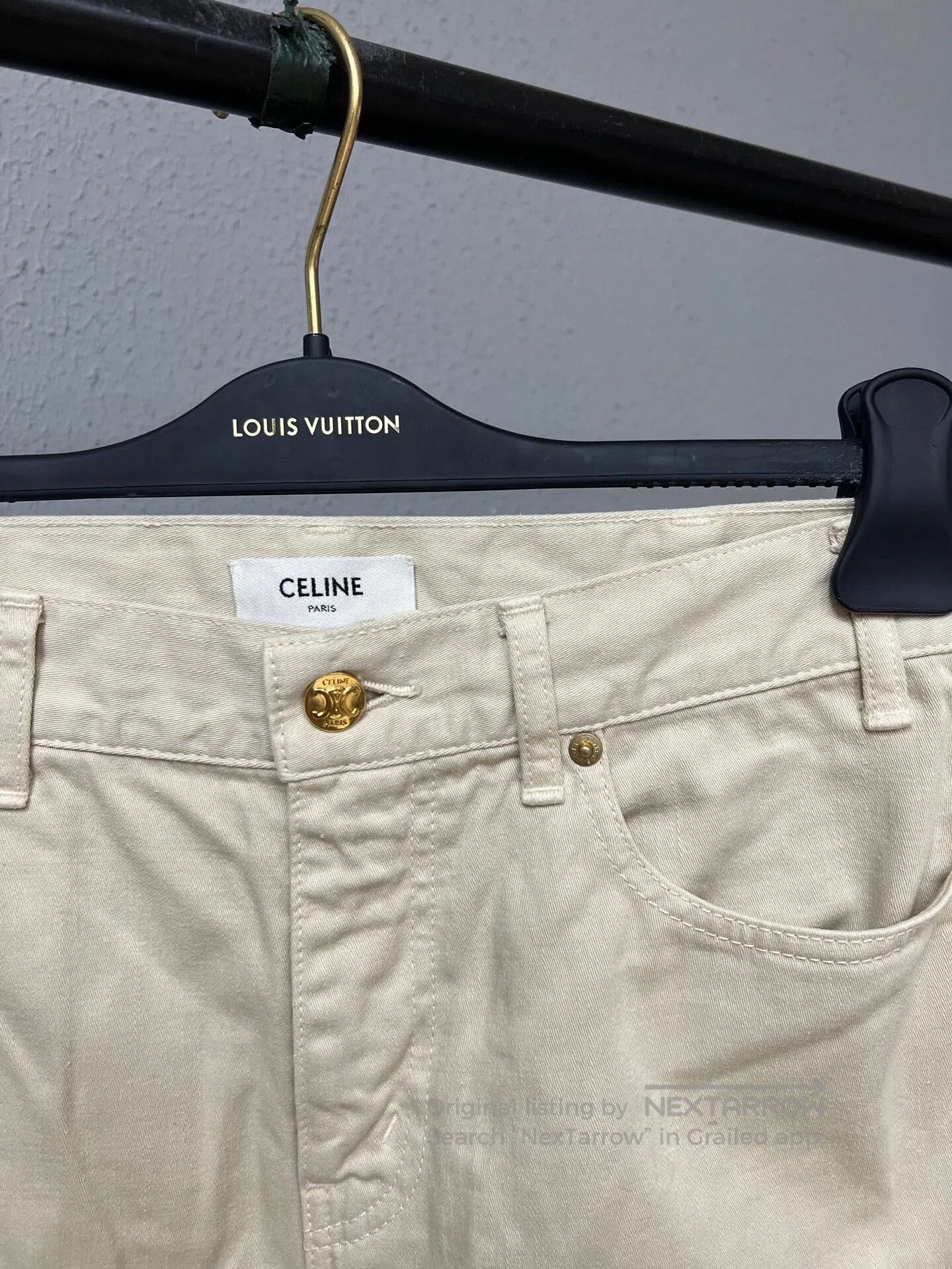 Celine Celine Beige Denim Pants with Gold Hardware. Size 27" / US 4 / IT 40 - 3 Thumbnail