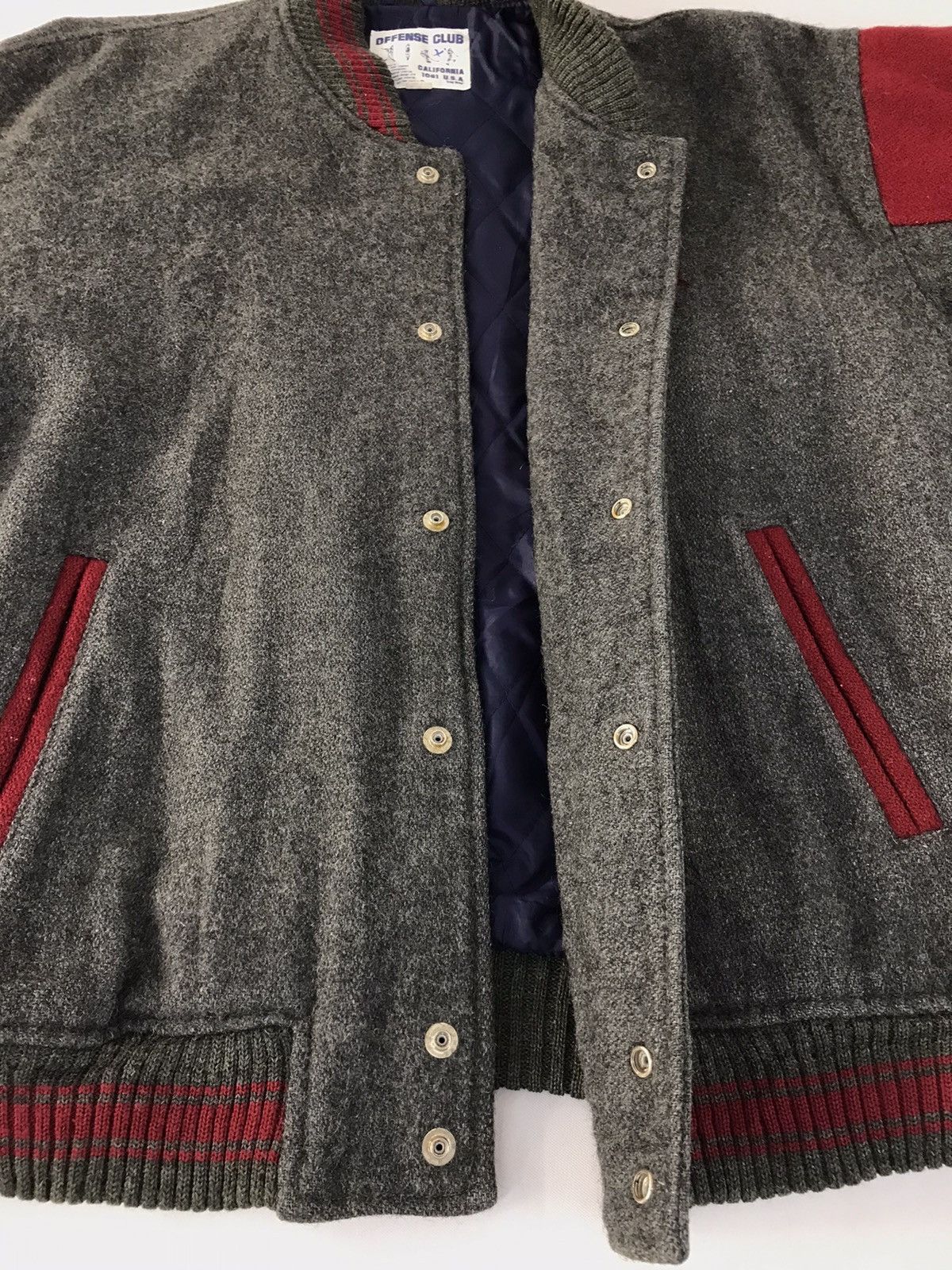 Vintage Vtg Varsity jacket Wool Distressed OffenseClub Troy Bros Size US XL / EU 56 / 4 - 11 Thumbnail