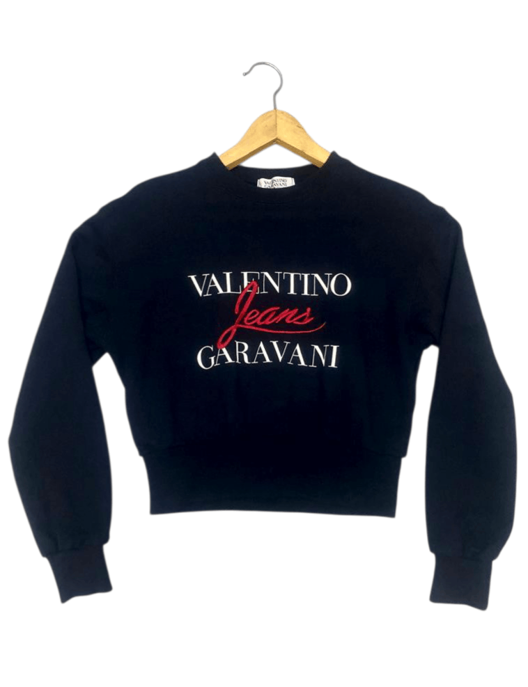 Valentino VALENTINO GARAVANI CROPPED SWEATSHIRT SWEATER Size L / US 10 / IT 46 - 1 Thumbnail