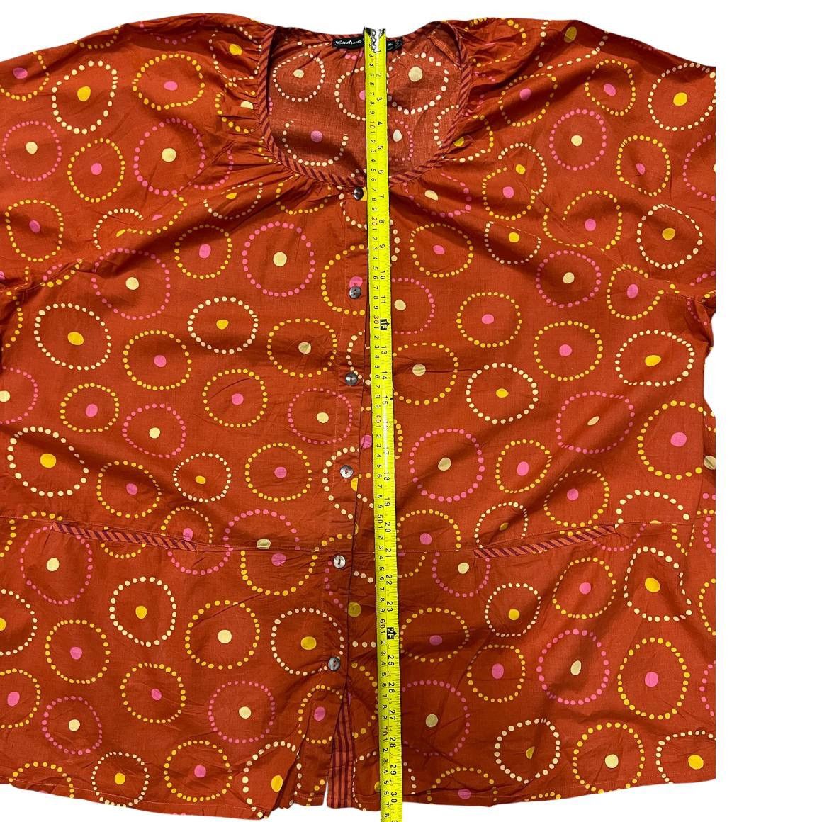 Gudrun Sjoden GUDRUN SJODEN ORGANIC COTTON V NECK BUTTON BLOUSE SHIRT XL Size XL / US 12-14 / IT 48-50 - 6 Thumbnail