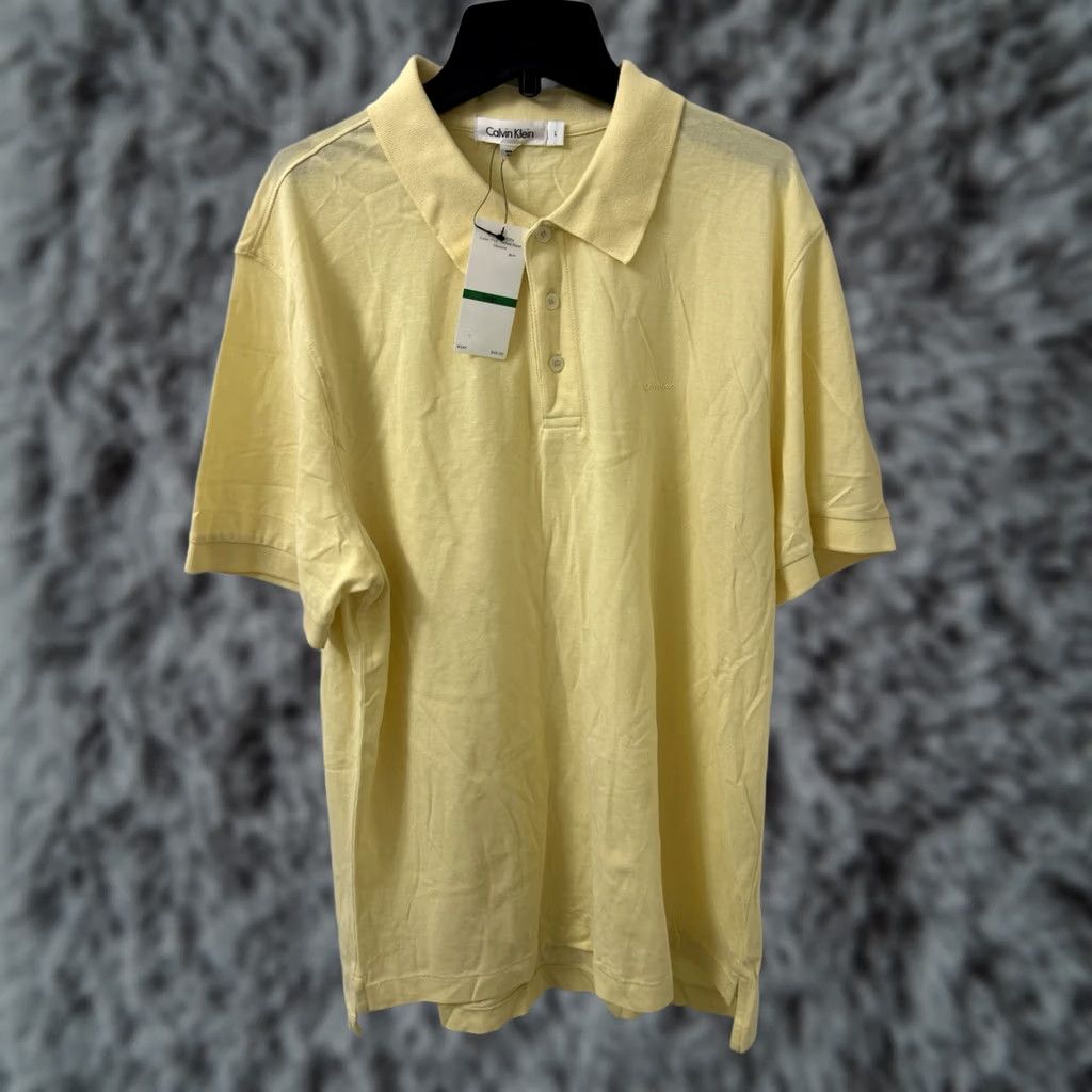 Calvin Klein Calvin Klein Polo Shirt Mens Large Yellow NWT Solid Short Sleeve Golf Size US L / EU 52-54 / 3 - 1 Thumbnail