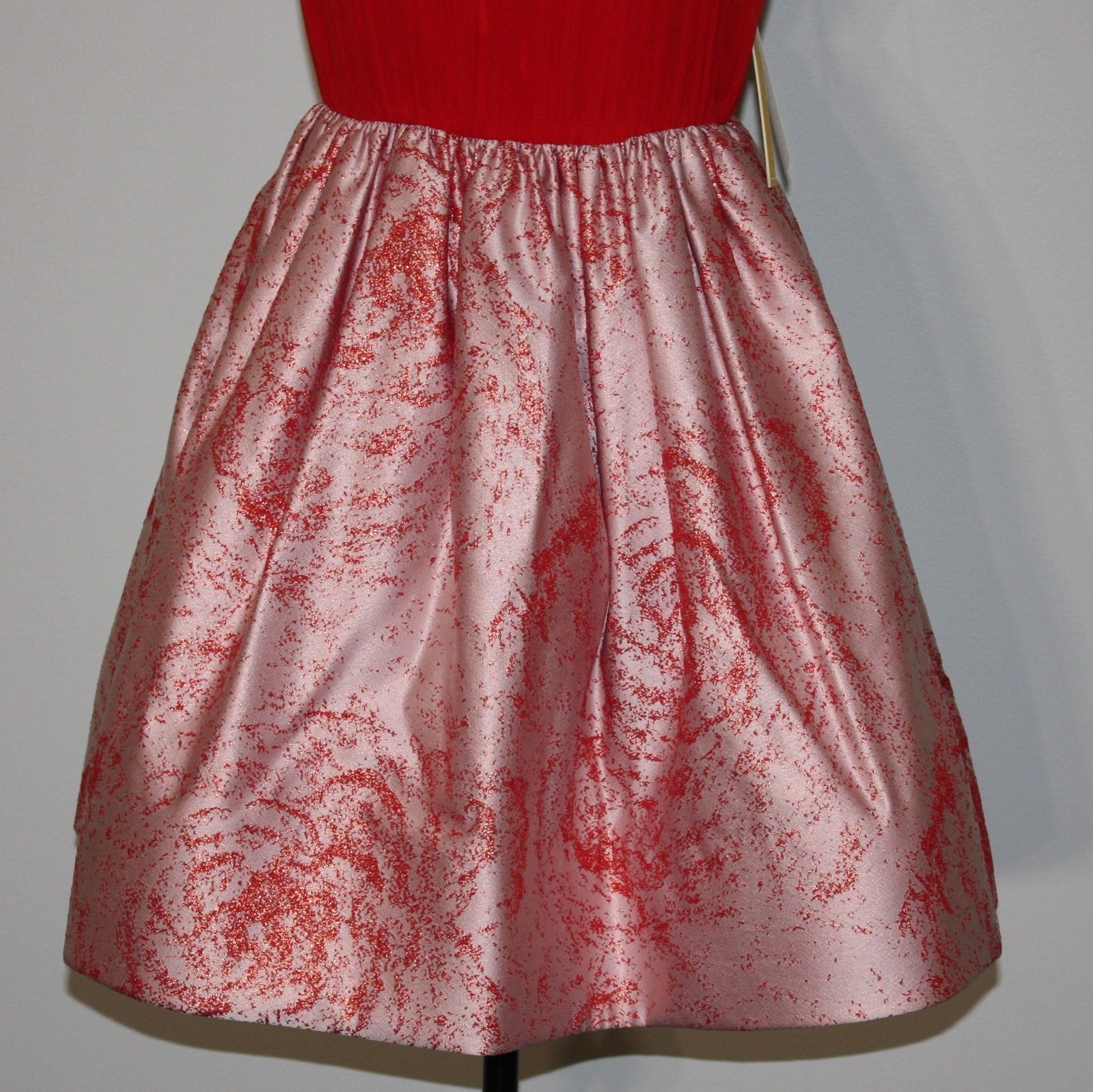 Alice + Olivia Kirie Silk & Metallic Jacquard Dress in Red Color and size 6 Size M / US 6-8 / IT 42-44 - 12 Thumbnail