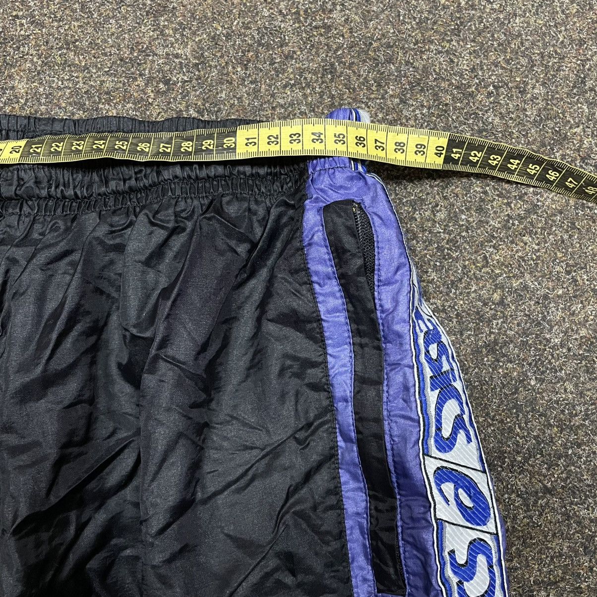 Vintage Y2K Asics Nylon Baggy Track Pants Purple Black Bleached 32 Size US 32 / EU 48 - 6 Thumbnail