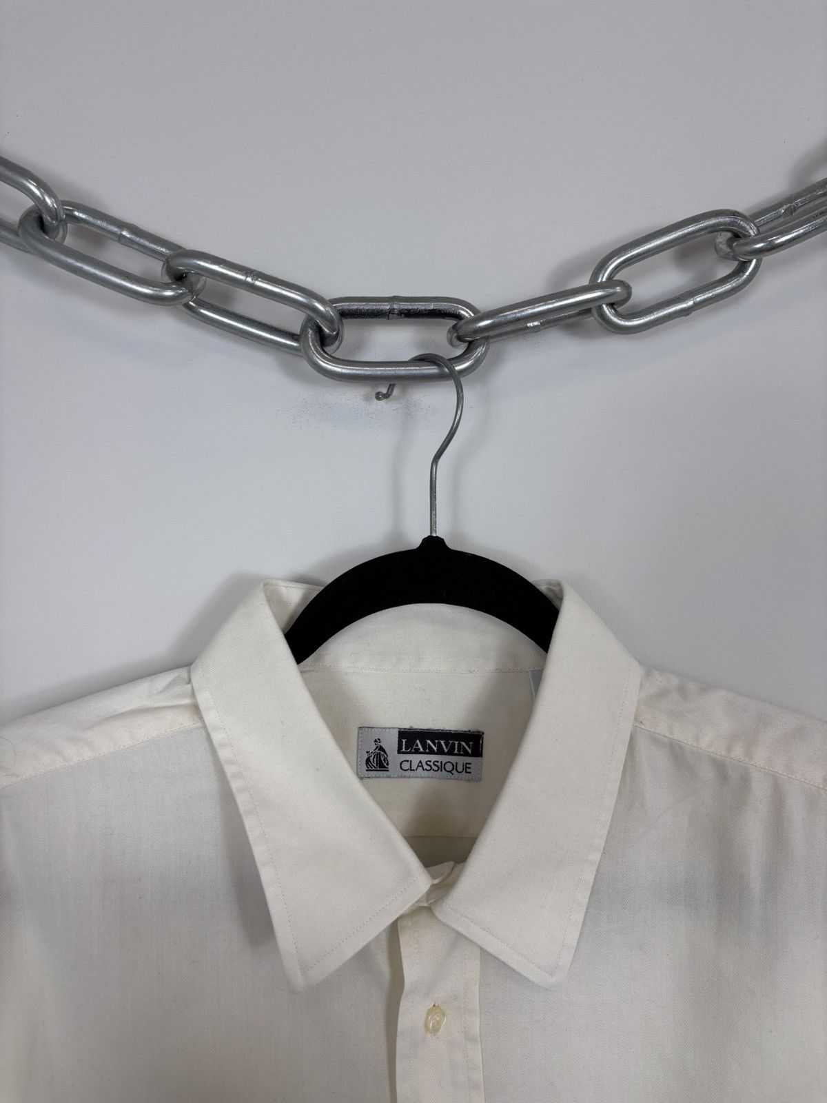 Lanvin Lanvin Classique Vintage Men’s Herringbone Button Up Shirt Size US XXL / EU 58 / 5 - 4 Thumbnail