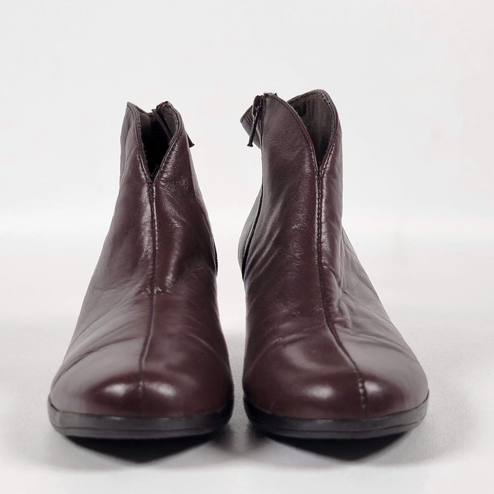Vintage Munro Robyn Womens Size 8 M Brown Leather Ankle Boots bootie Woman Brown Leather Ankle Boots M Size US 8 / IT 38 - 3 Thumbnail
