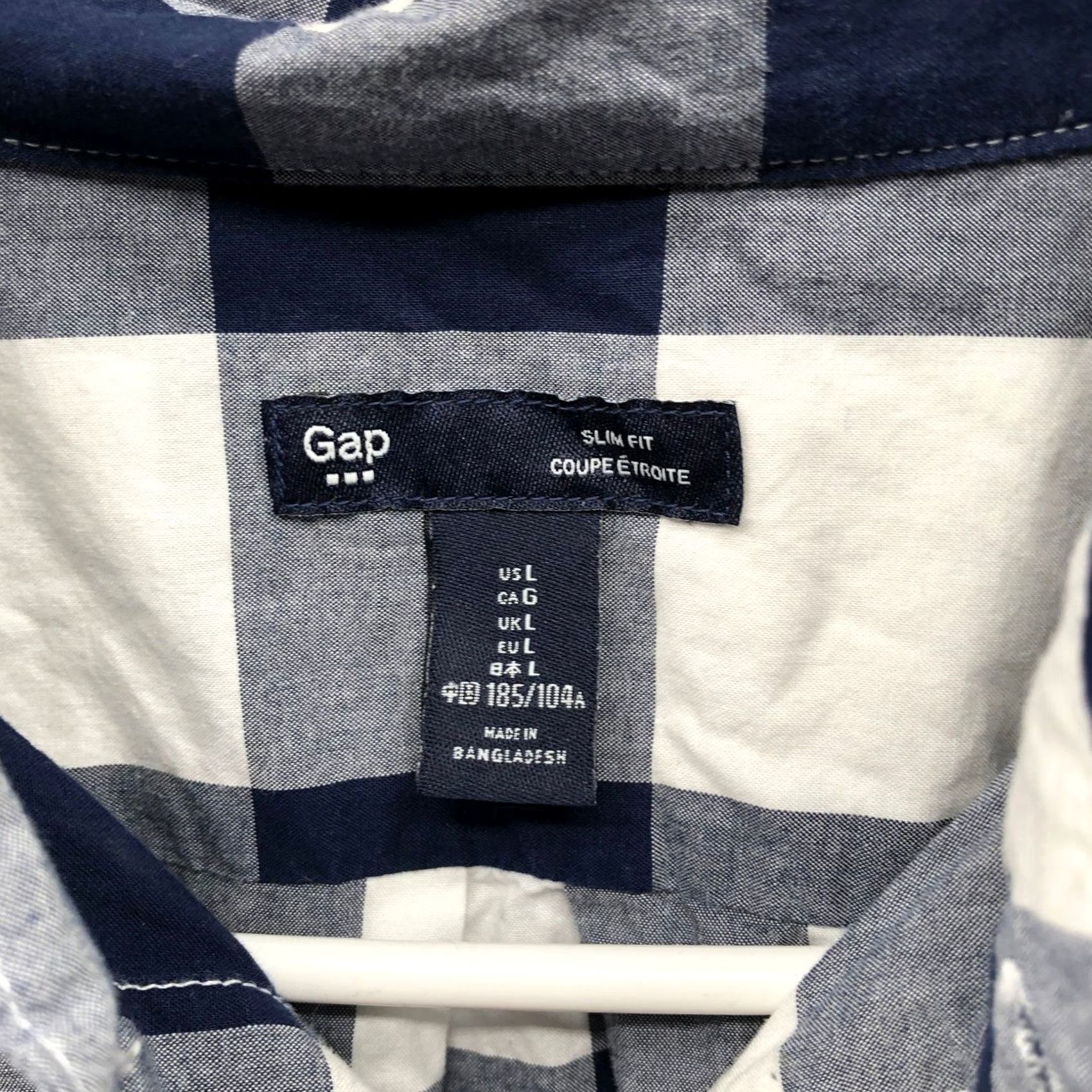 Gap Gap Poplin Slim Fit Shirt Mens L Long Sleeve Blue White Buffalo Plaid Cotton Size US L / EU 52-54 / 3 - 5 Thumbnail