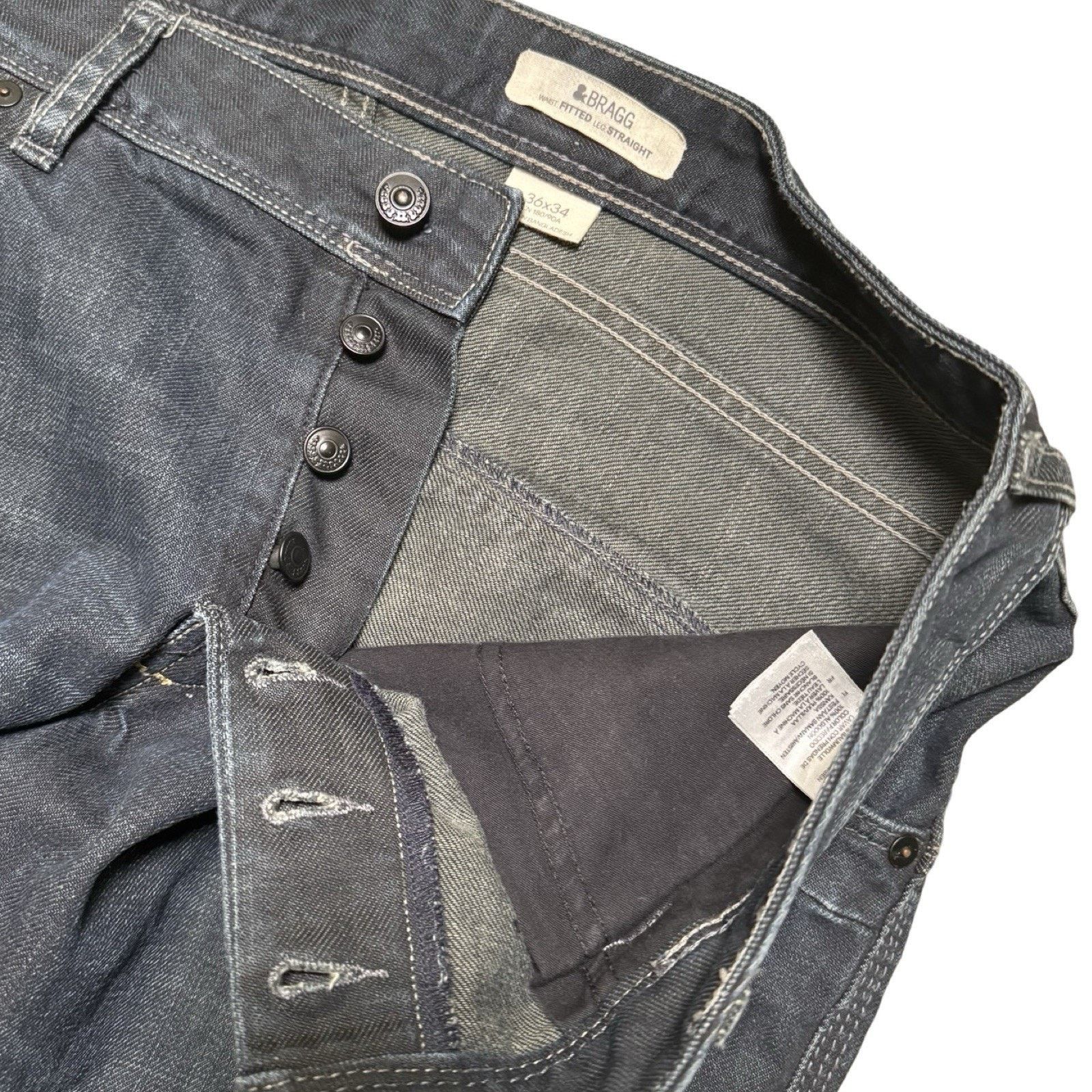 H&M H&M Bragg Dark Wash Flap Pocket Jeans Straight Fit 36 X 34 Size US 36 / EU 52 - 4 Thumbnail