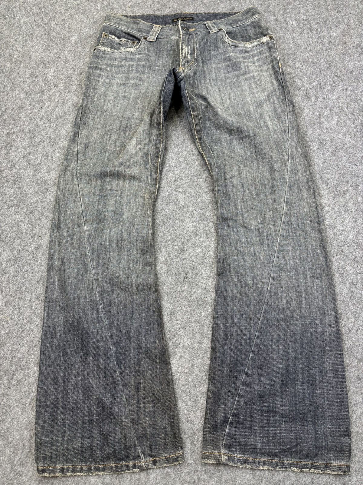 Japanese Brand 💥Flare💥Buona Giornata Twisted Leg Flare Denim F921 Size US 32 / EU 48 - 16 Thumbnail