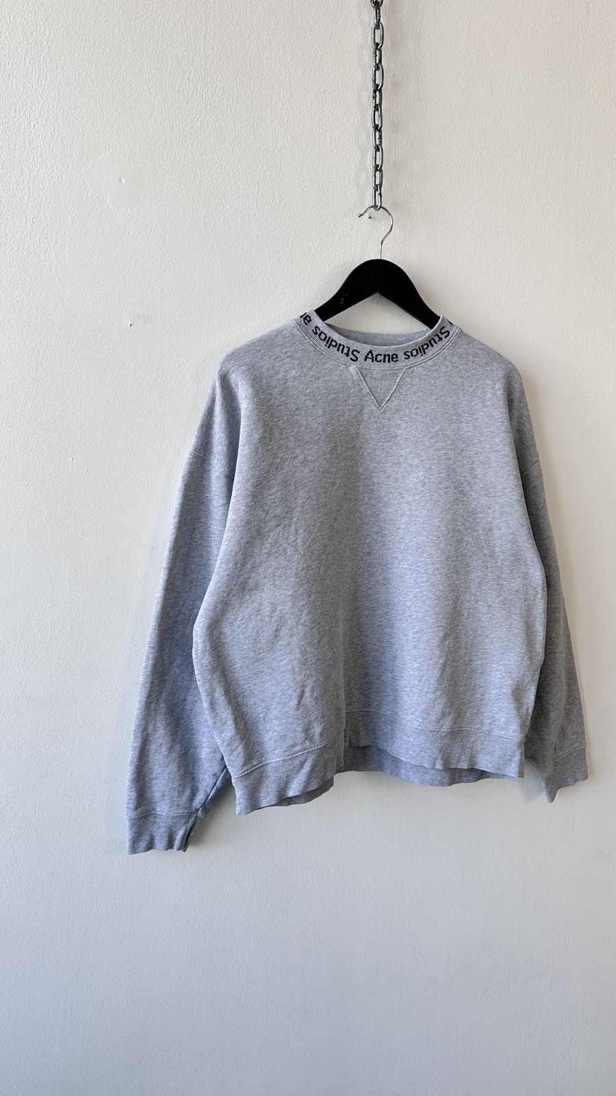 Acne Studios Acne Studios Flogho Logo Boxy Fit Grey Sweatshirt Oversized Size US L / EU 52-54 / 3 - 3 Thumbnail
