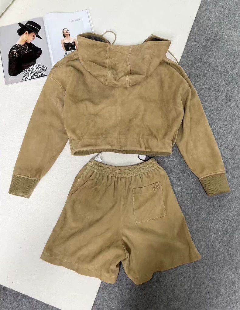 Loewe LOEWE Suede Small Logo Hooded Set Size XS / US 0-2 / IT 36-38 - 2 Thumbnail