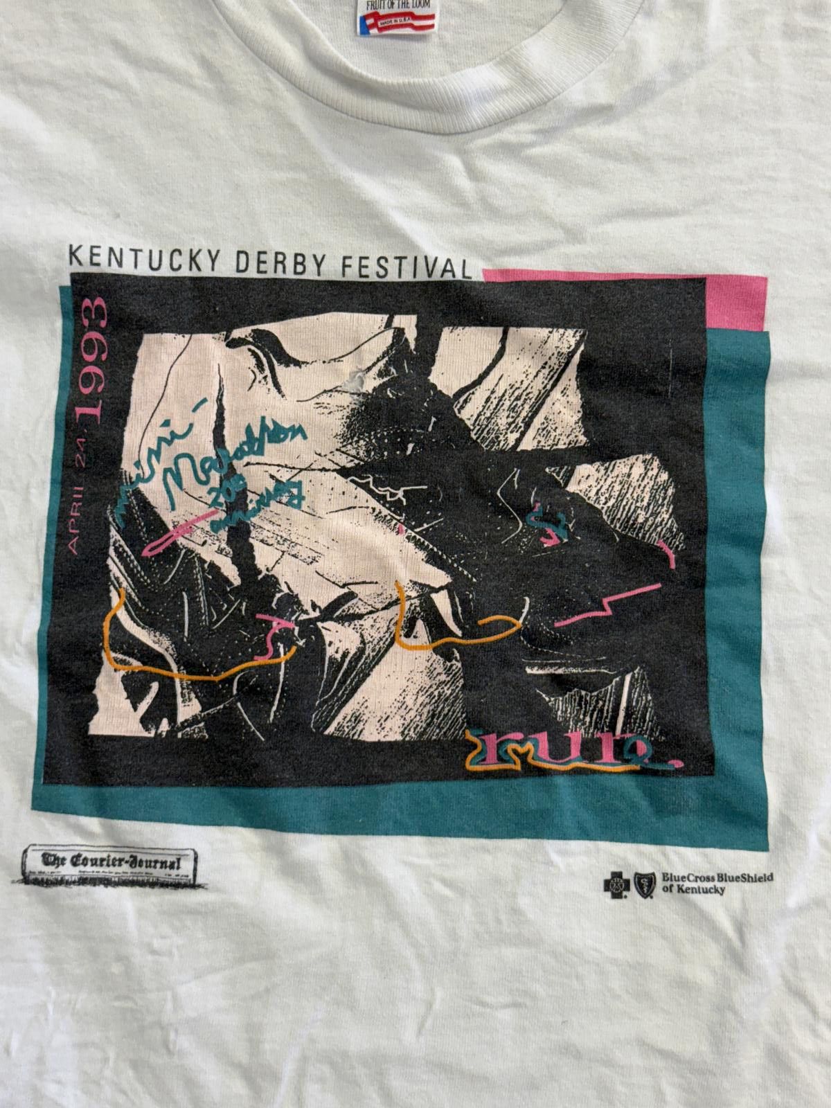 Fruit Of The Loom Vintage Kentucky Derby Festival T-shirt Mini Marathon 1993 M Size US M / EU 48-50 / 2 - 3 Thumbnail