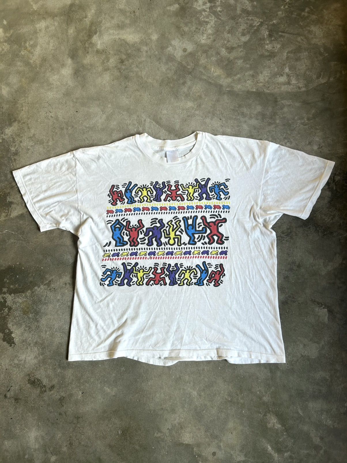 Keith Haring × Vintage Rare Vintage Keith Haring Pop Art T Shirt Size US XL / EU 56 / 4 - 3 Thumbnail