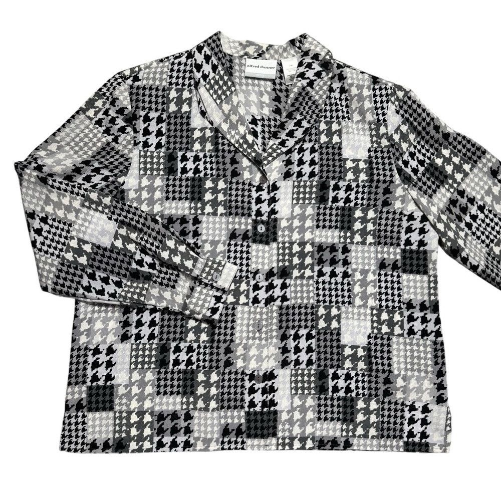 Other Vintage Alfred Dunner Houndstooth Long Sleeve Blouse Size 1 Size XL / US 12-14 / IT 48-50 - 5 Thumbnail