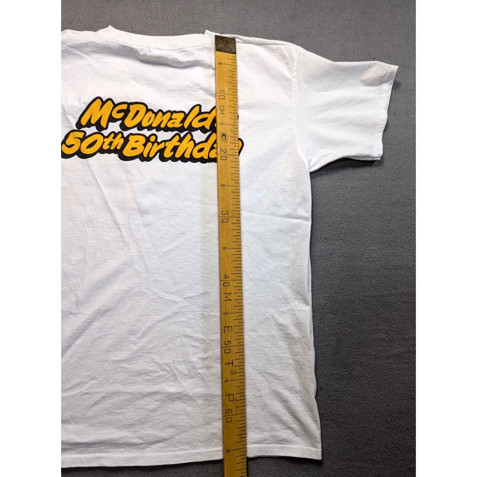 Fruit Of The Loom McDonald's 50th Birthday white shirt mens M Fruit of the Loom Shirt Mens M White Birthday USA 50th} Size US M / EU 48-50 / 2 - 2 Thumbnail