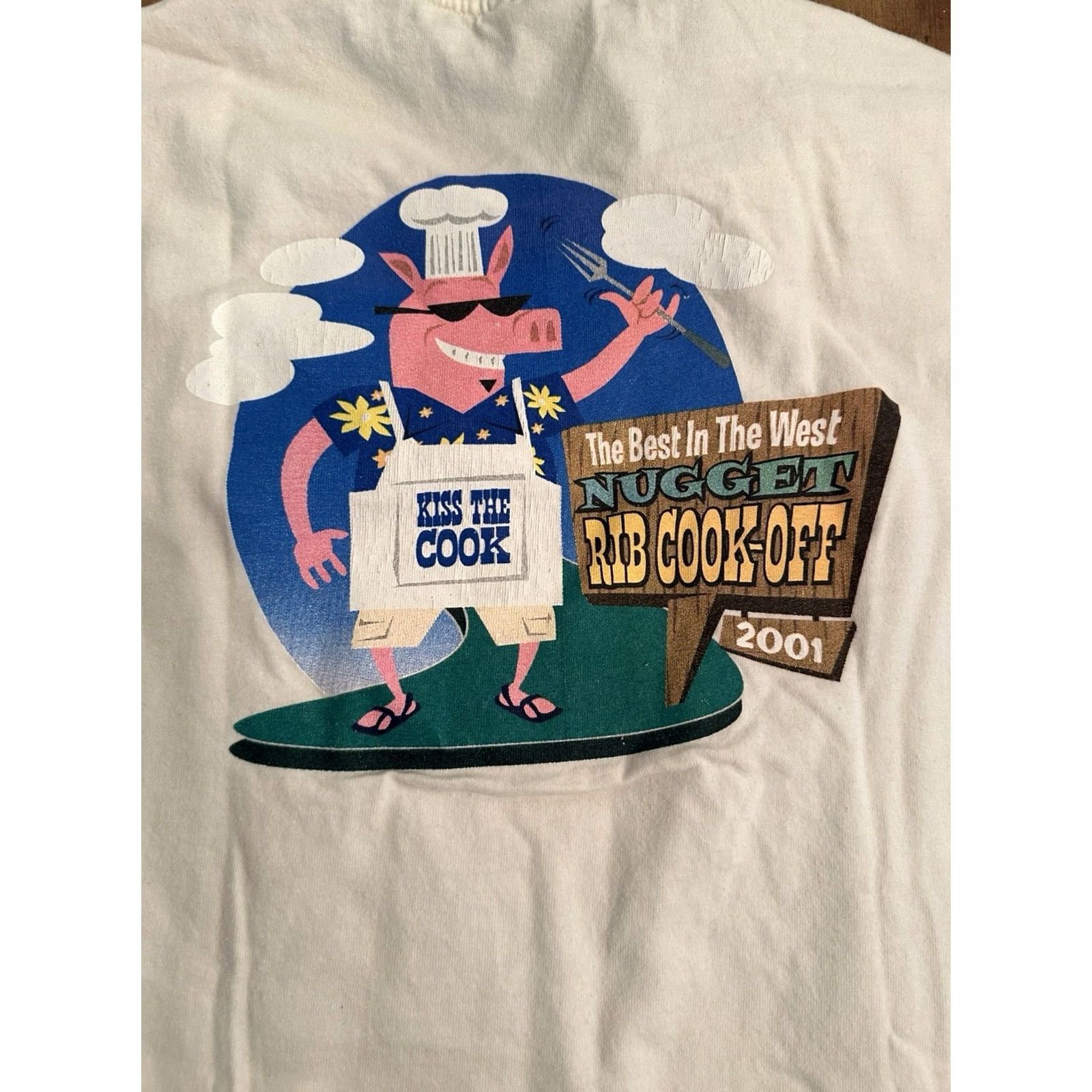 Vintage VINTAGE Nugget John Ascuaga’s Nugget Nevada BBQ Rib Cook Off Kiss The Cook T-Shirt L White Mens XL Size US L / EU 52-54 / 3 - 2 Thumbnail