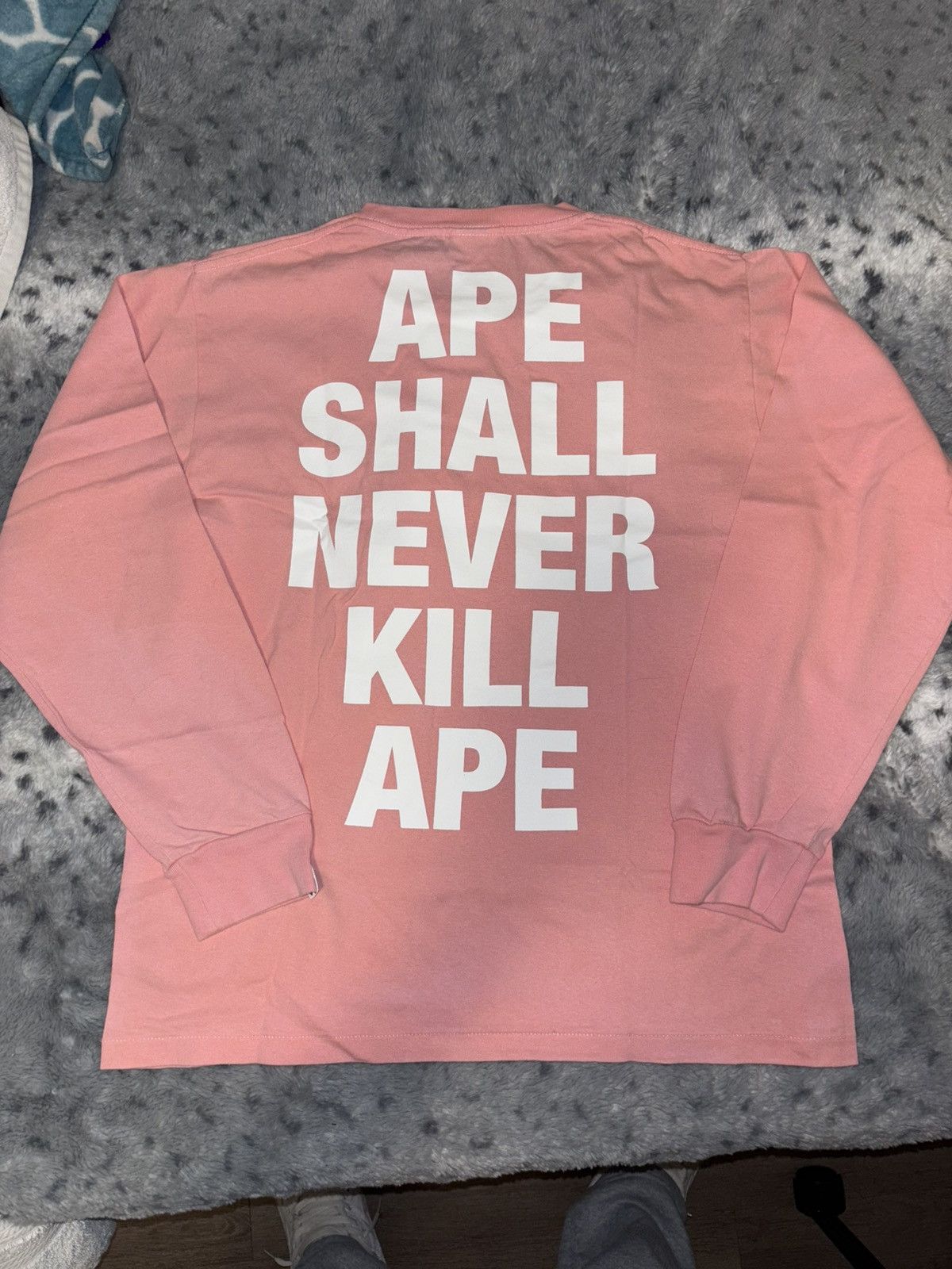 Bape RARE A Bathing Ape Long Sleeve Asnka Tee Pink Size US M / EU 48-50 / 2 - 2 Thumbnail