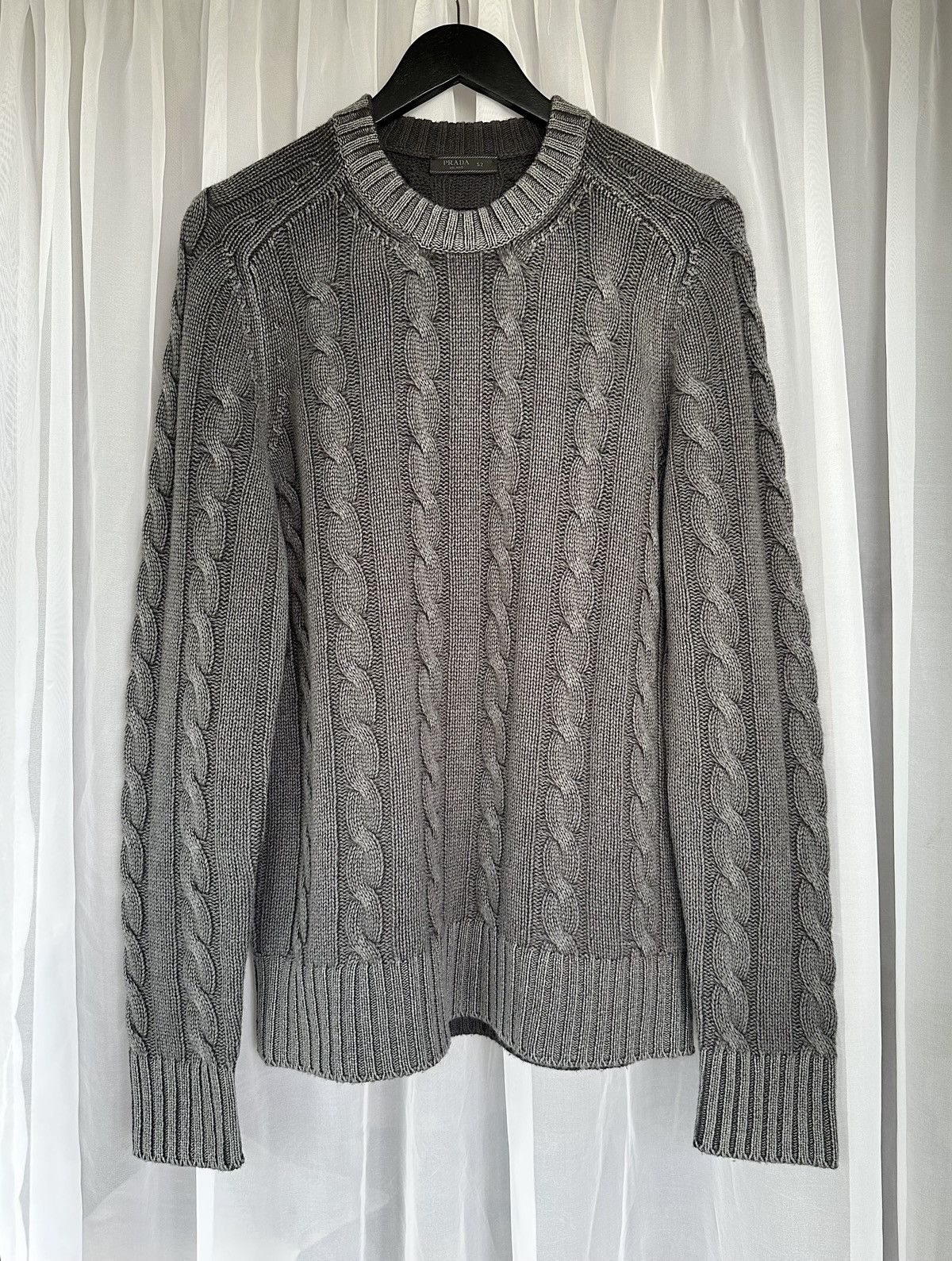 Prada PRADA 2000’s Cable Knit Cashmere Faded Effect Sweater runway Size US M / EU 48-50 / 2 - 3 Thumbnail