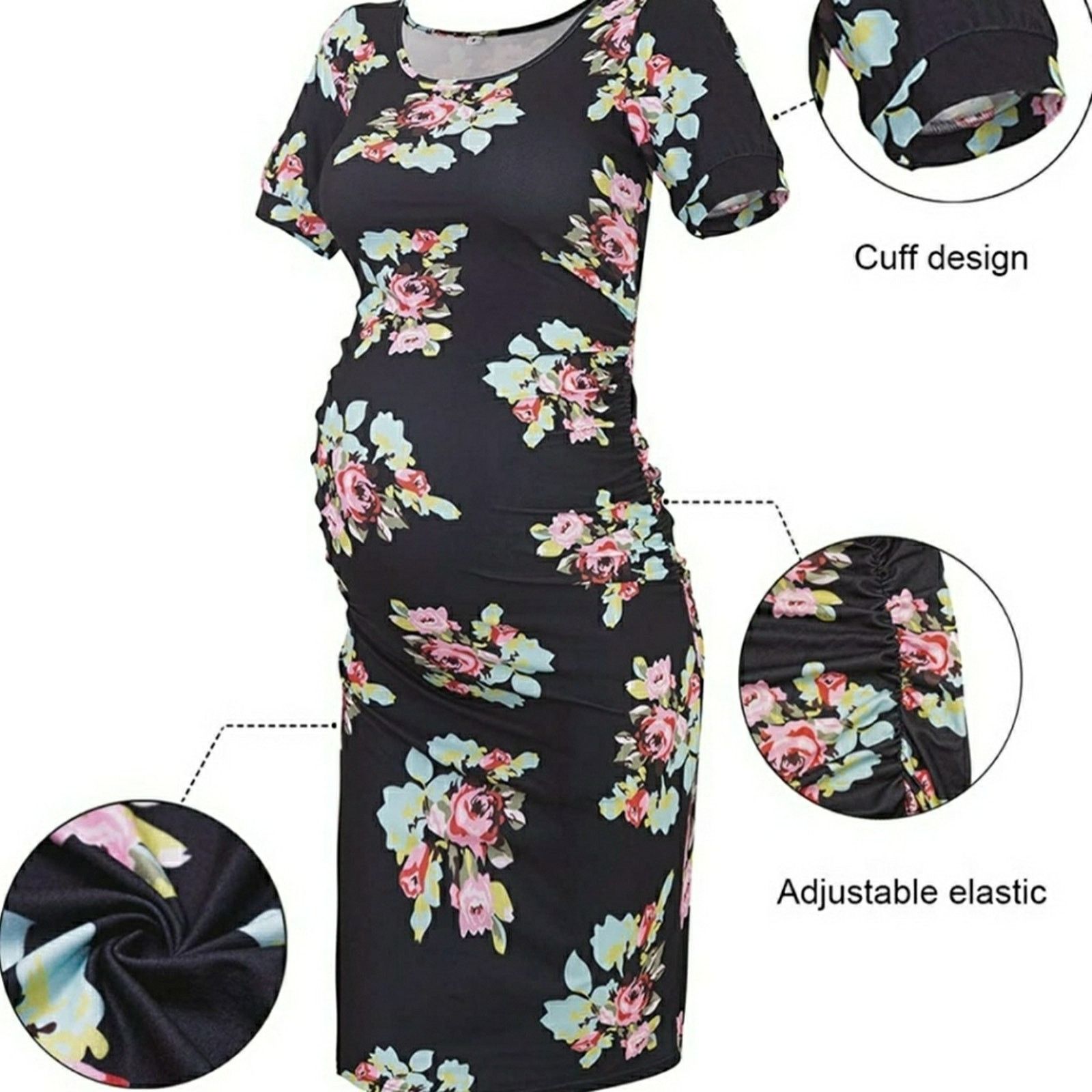 & Other Stories Peauty Maternity Floral Bodycon Dress Size L / US 10 / IT 46 - 1 Thumbnail