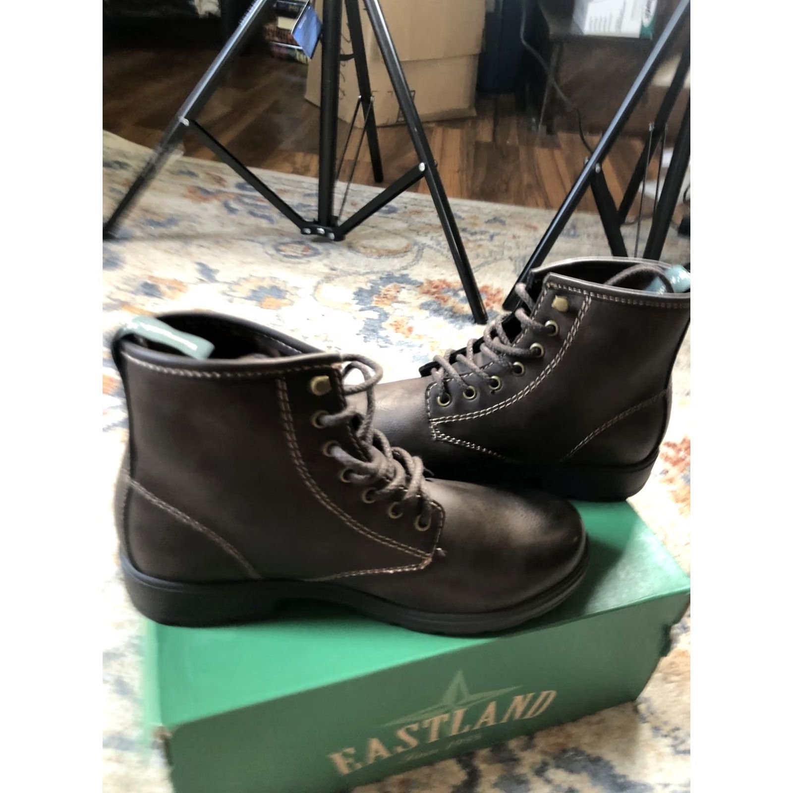 Eastland Eastland Brandy Boots Womens Size 7 Brown Ankle Lace Up Synthetic Comfort Rubber Lug Sole Mens? Womens Size US 7 / IT 37 - 5 Thumbnail