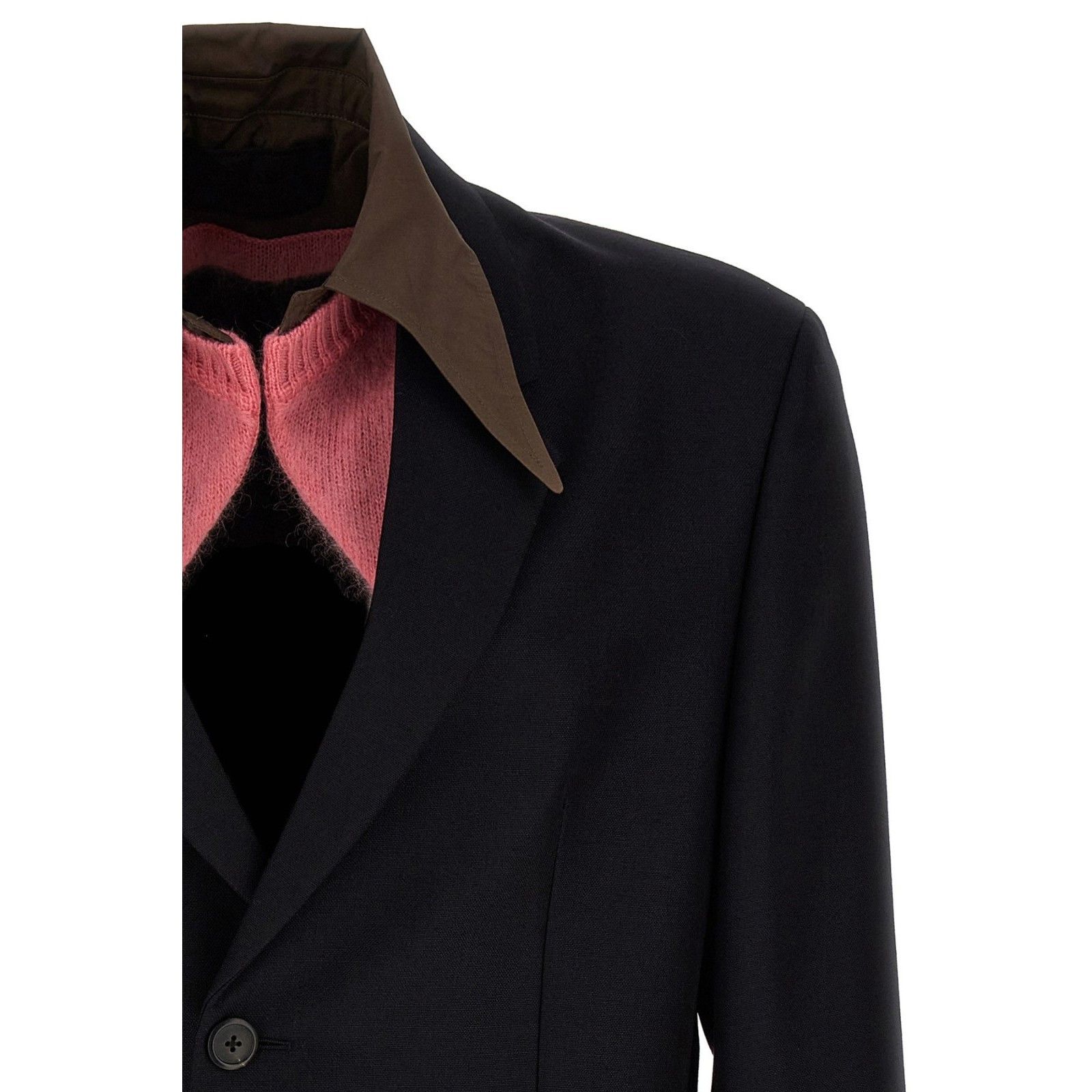 Prada PRADA Removable Collar Single-Breasted Blue Wool Blazer Jack Size US L / EU 52-54 / 3 - 4 Thumbnail