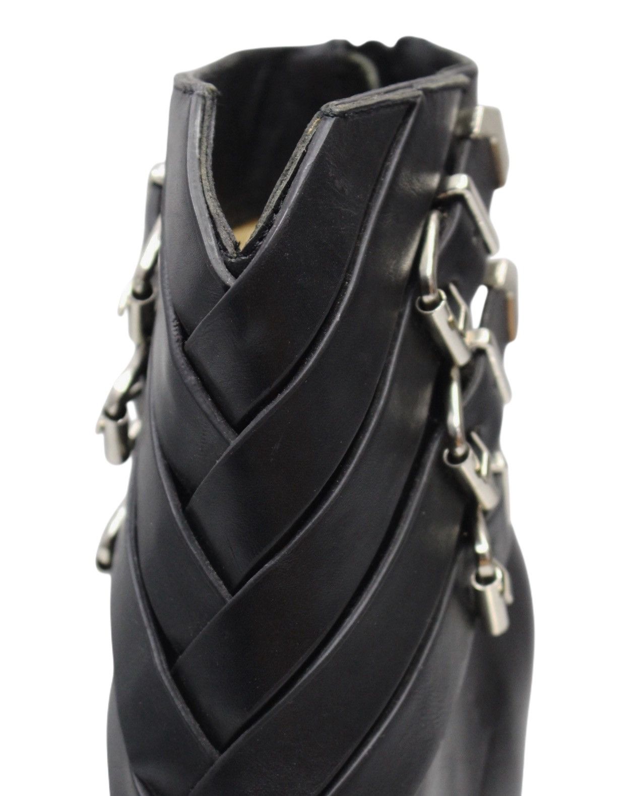 Japanese Brand 2000S NANA STORE BLACK LEATHER ANKLE BOOTS WITH BUCKLE STRAP Size US 8 / IT 38 - 10 Thumbnail