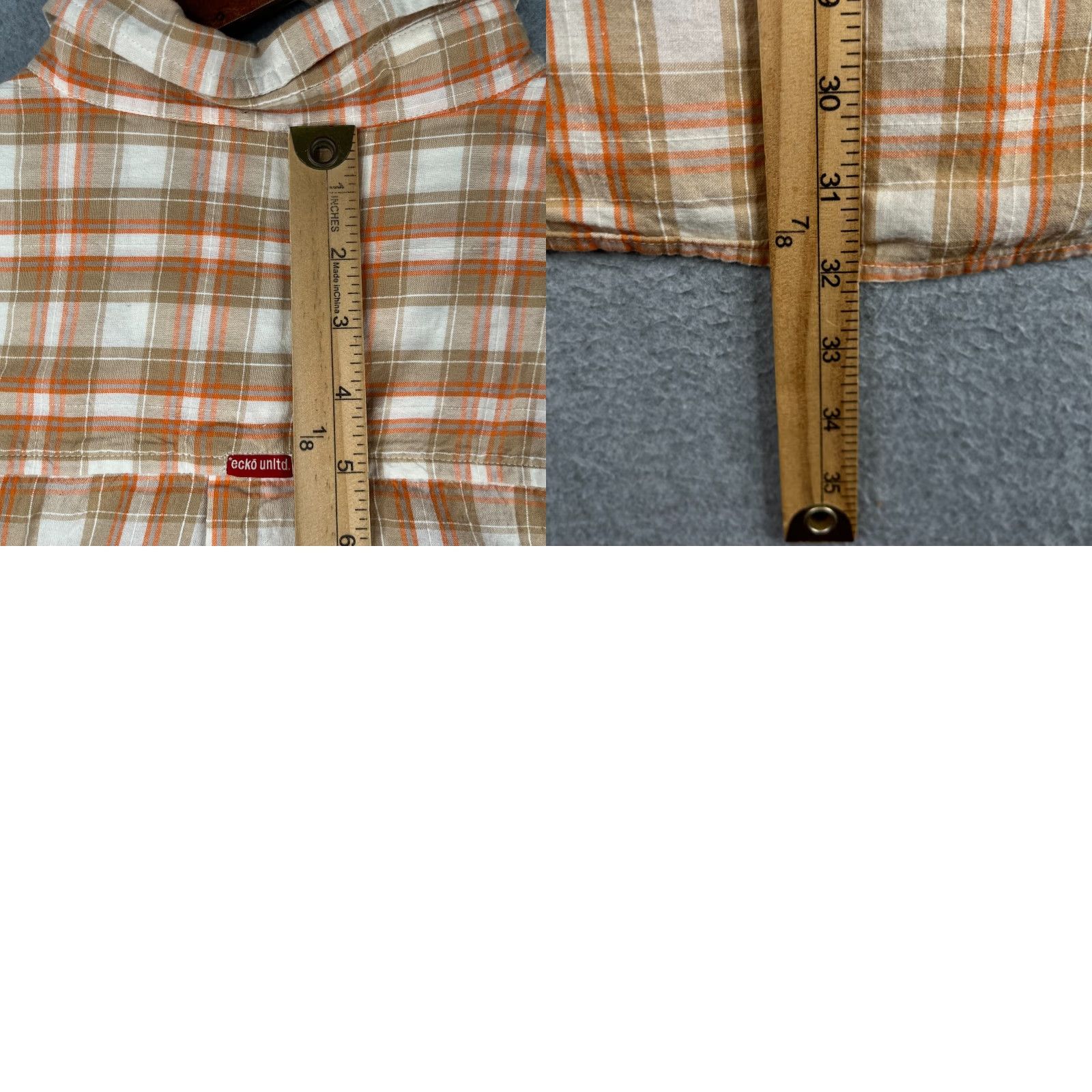 Ecko Unltd. Ecko Unltd Shirt XL Dwyer Orange Striped Button-Up Short Sleeve Mens Size US XL / EU 56 / 4 - 8 Thumbnail