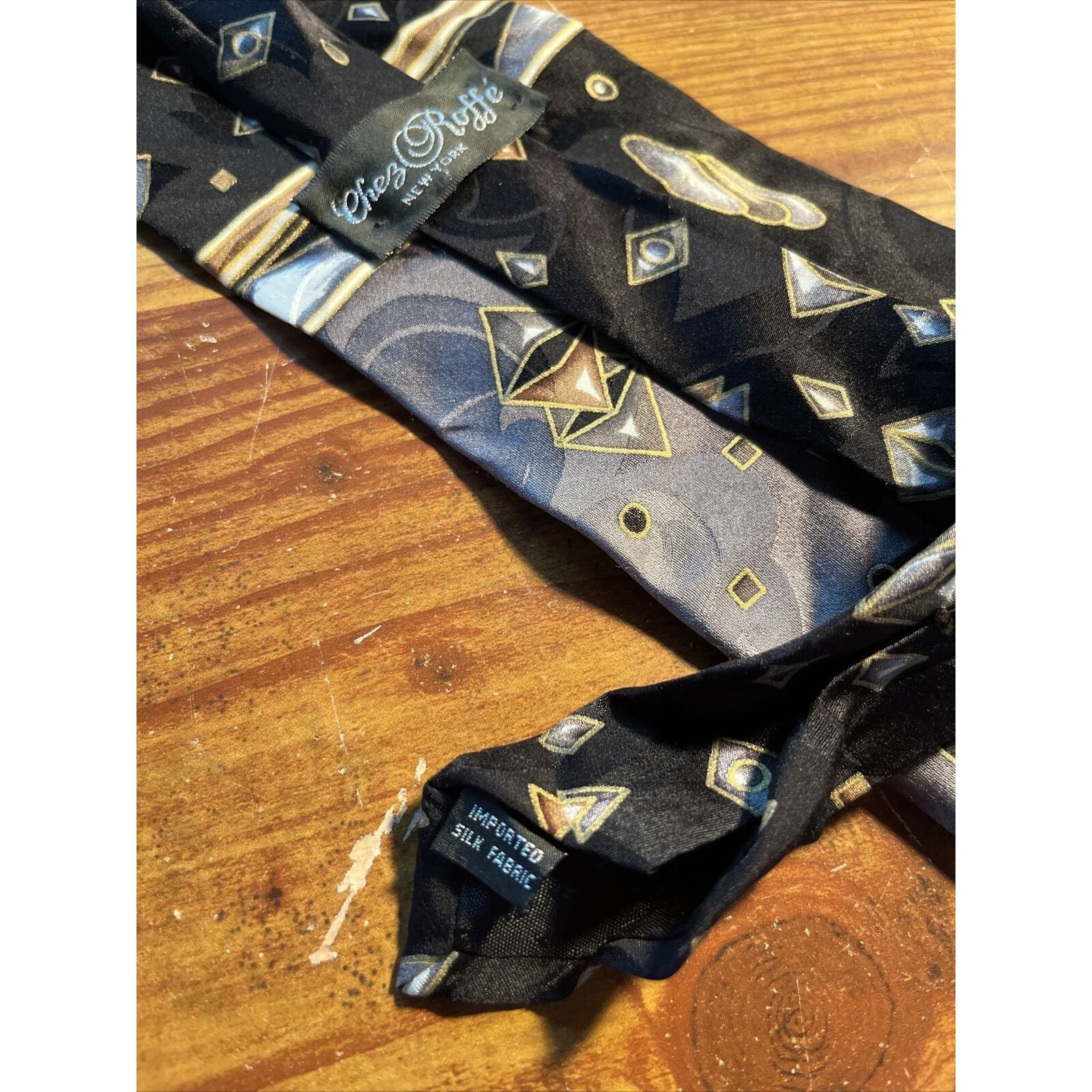 Other Chez Roffé New York Men’s Black Silk Abstract Geometric tie Size ONE SIZE - 5 Thumbnail