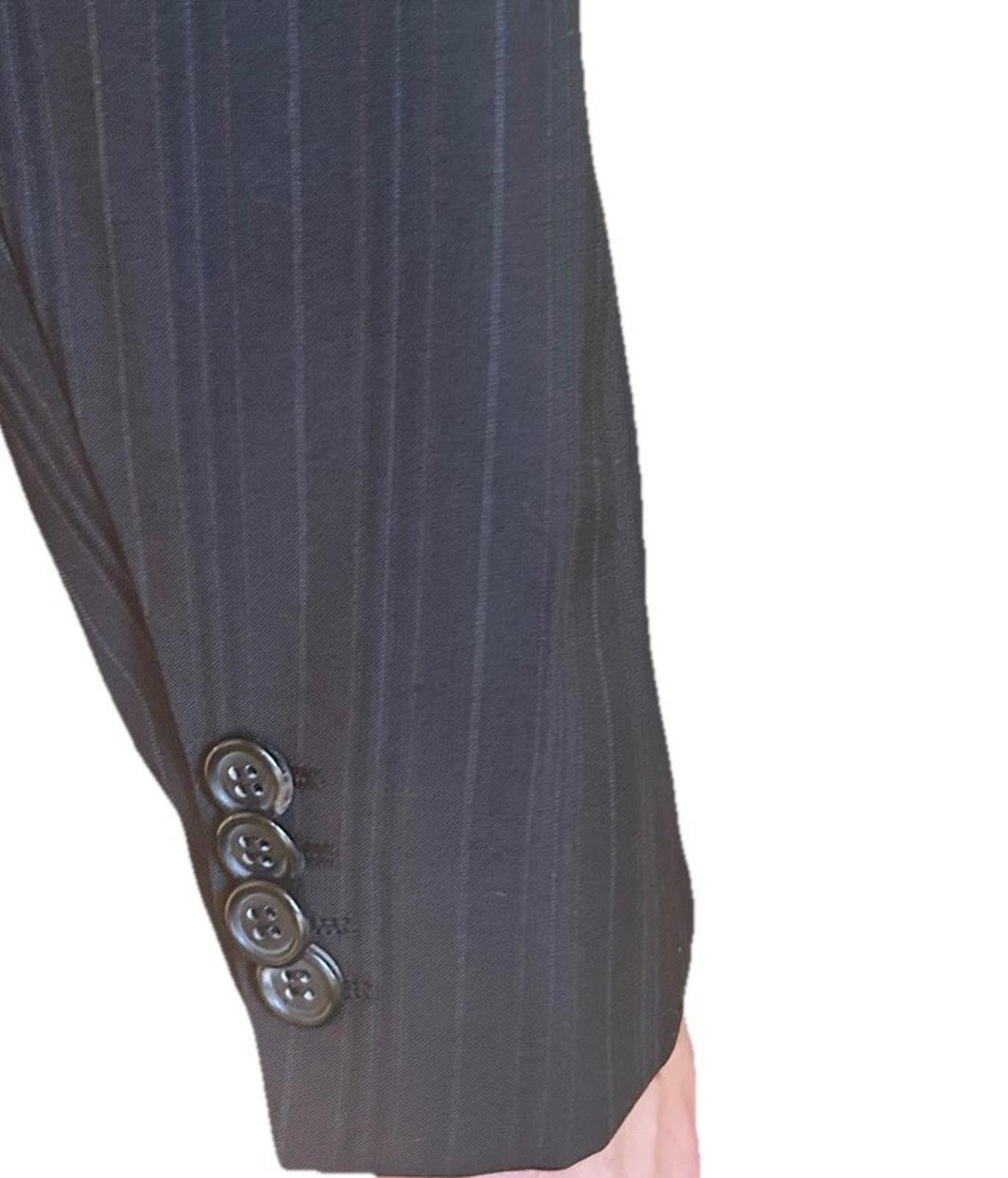 Hugo Boss HUGO Boss ALBO/HAGO Black stripe Wool Suit Jacket blazer 40R Size 40R - 12 Thumbnail