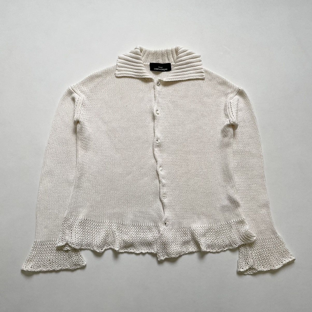 Comme des Garcons S/S 1993 Flared Hem Knit Cotton Cardigan Size M / US 6-8 / IT 42-44 - 1 Thumbnail