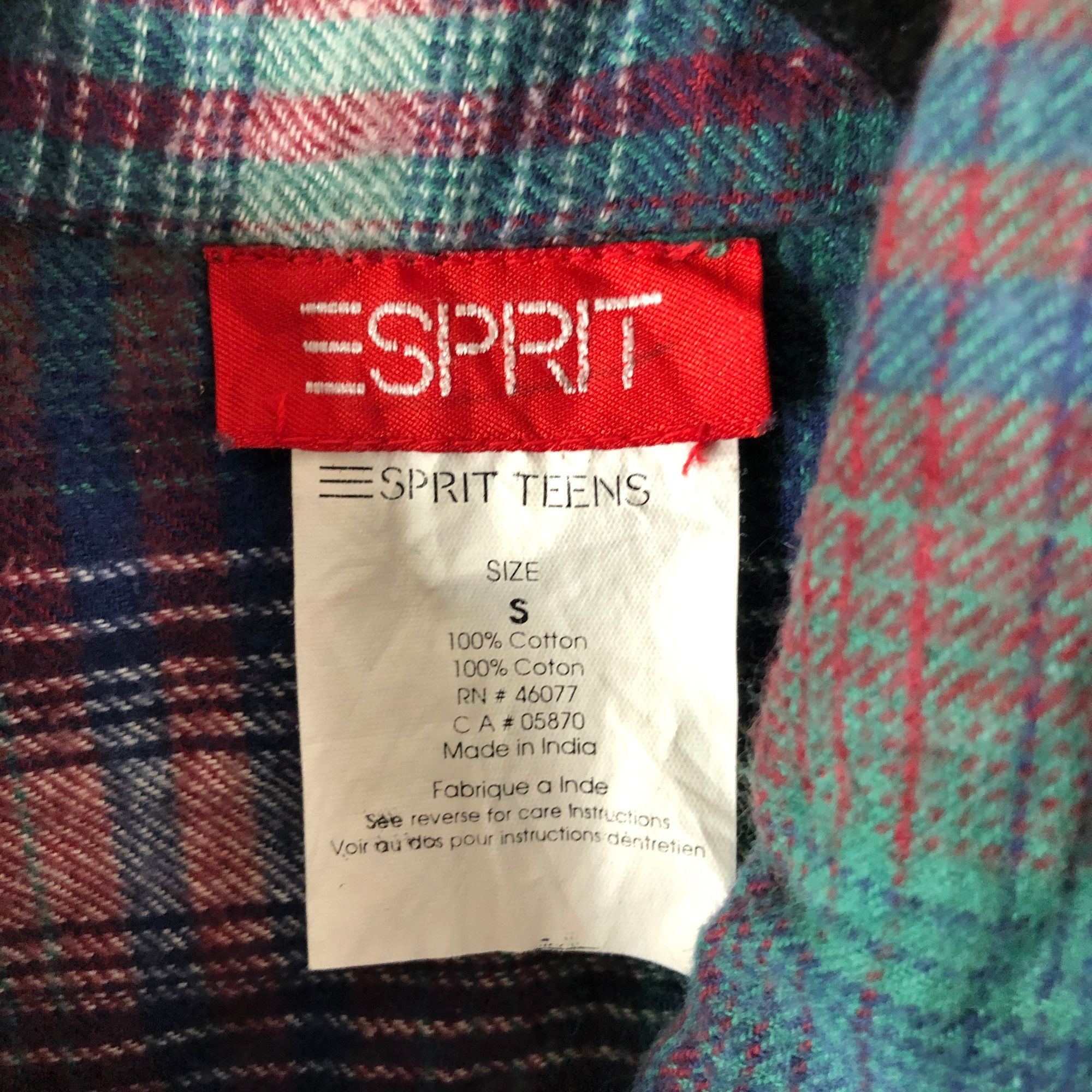 Esprit Esprit Teens Flannel Plaid Button-Up Shirt 100% Cotton Green Size S / US 4 / IT 40 - 3 Thumbnail