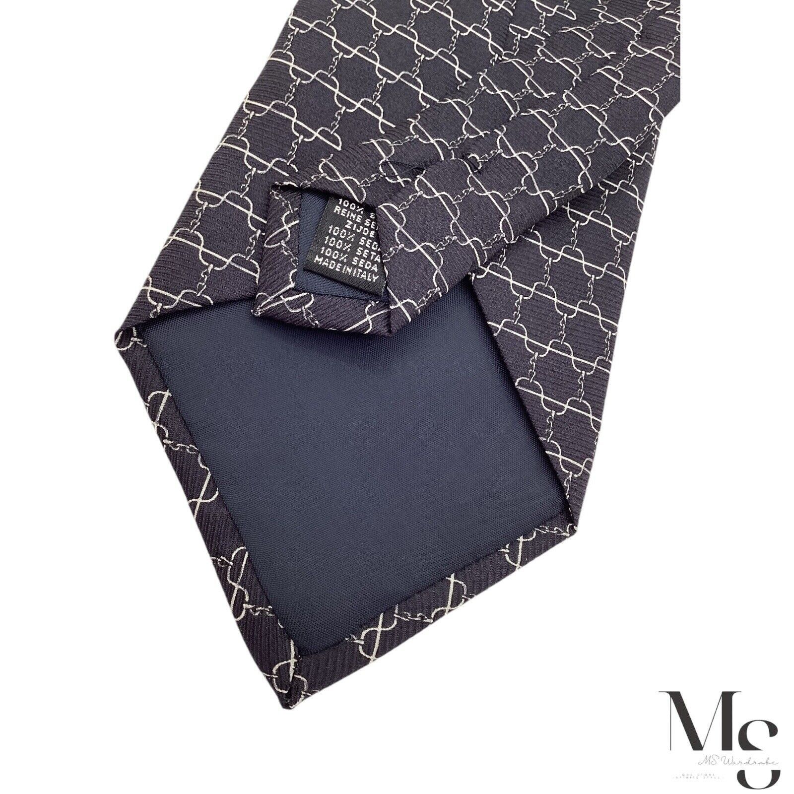 Other ADISON Blue Chain Link Print Silk Tie Made In Italy W: 3.75" Size ONE SIZE - 4 Thumbnail