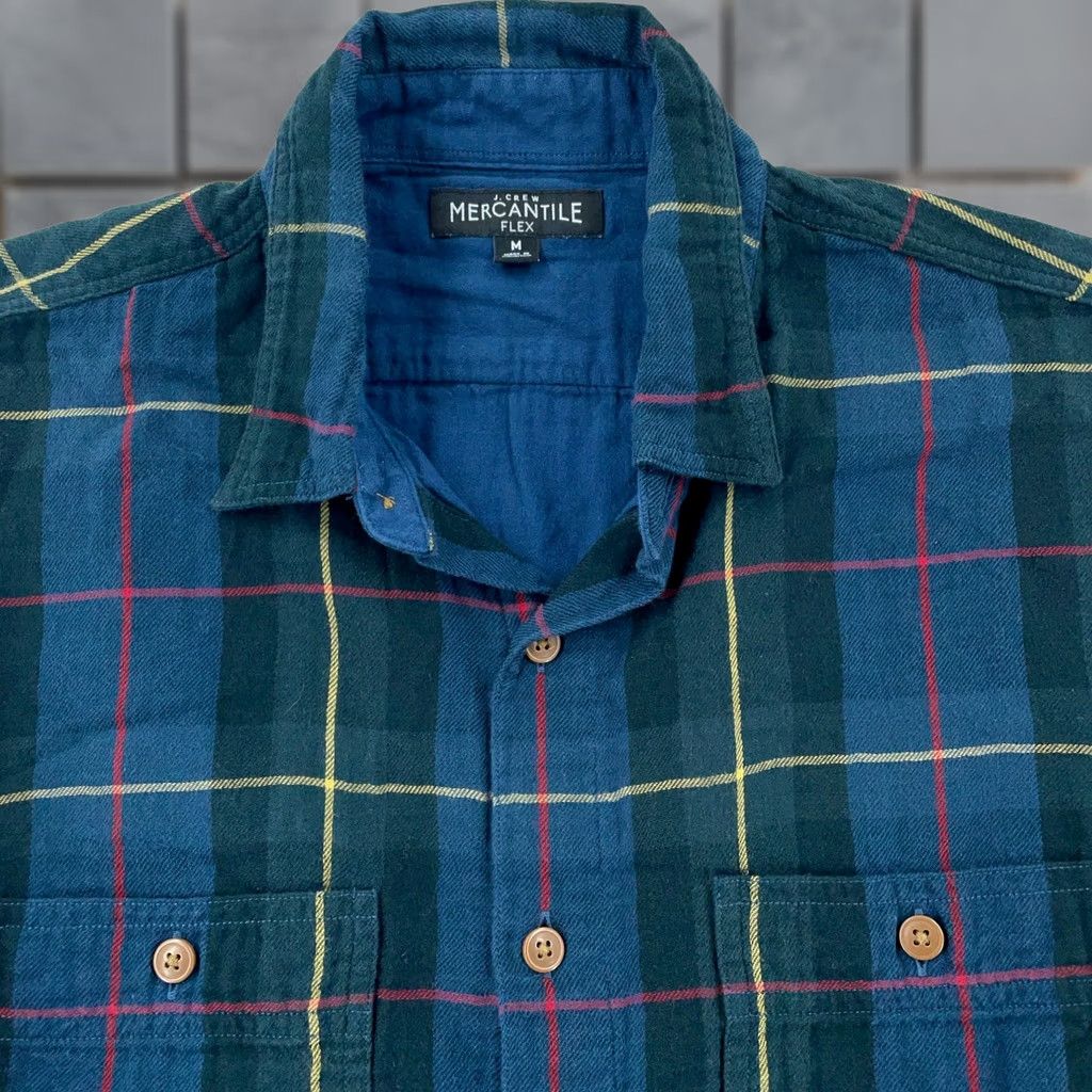 J.Crew J.Crew Mercantile Flex Shirt Mens M Colorful Plaid Slim Fit Collared Button Up Mens Slim Casual Shirt Size US M / EU 48-50 / 2 - 1 Thumbnail