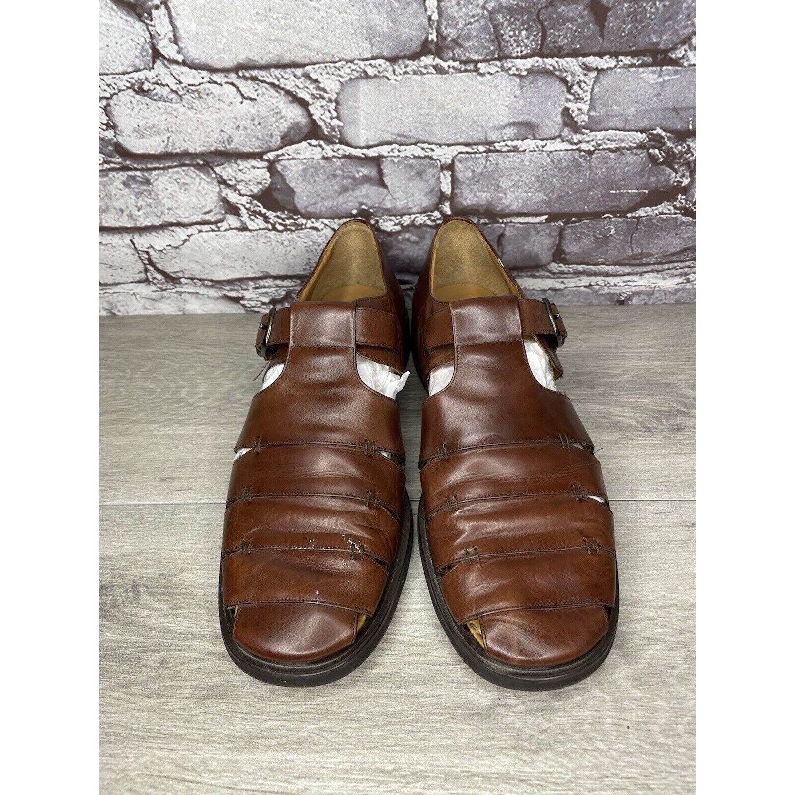 Mezlan Mezlan Diablo Brown Leather Fisherman Strap Casual Sandals M Size US 11 / EU 44 - 11 Thumbnail
