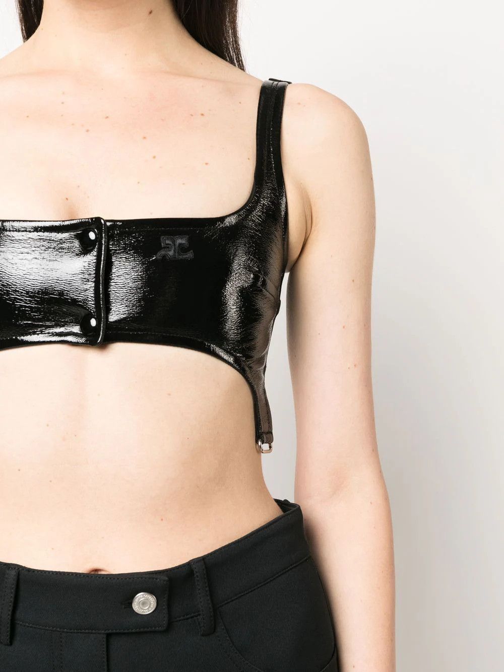 Courreges o1mle0824 Patent Garter Top in Black Size L / US 10 / IT 46 - 5 Thumbnail