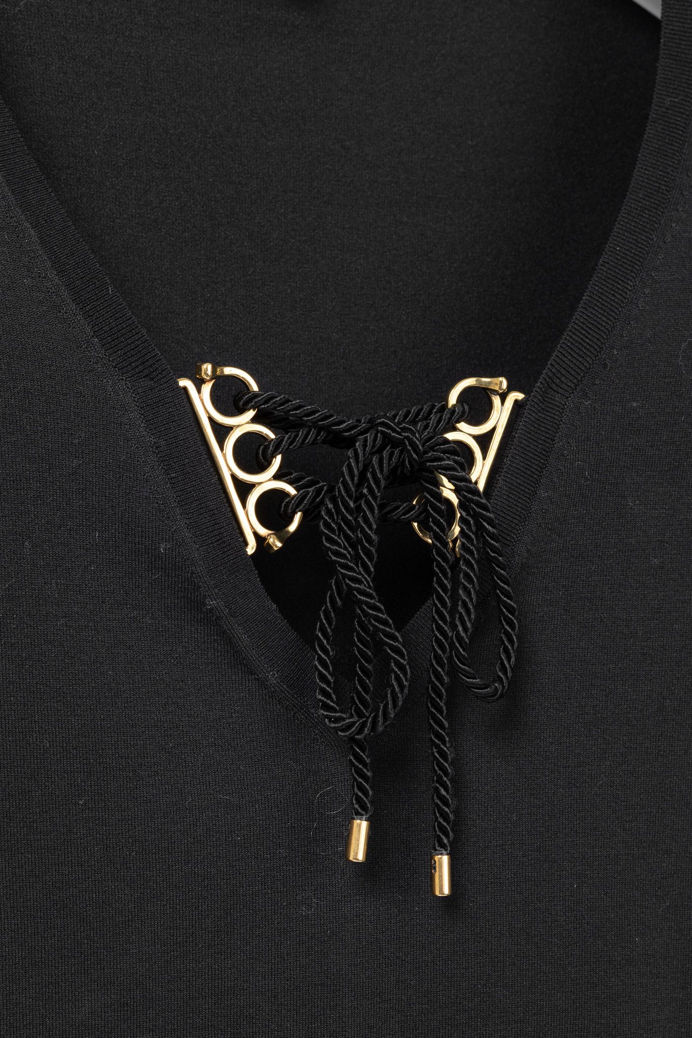 Gucci Gucci SS/11 Black Cotton-Blend Lace-Up Pullover Size M / US 6-8 / IT 42-44 - 7 Thumbnail