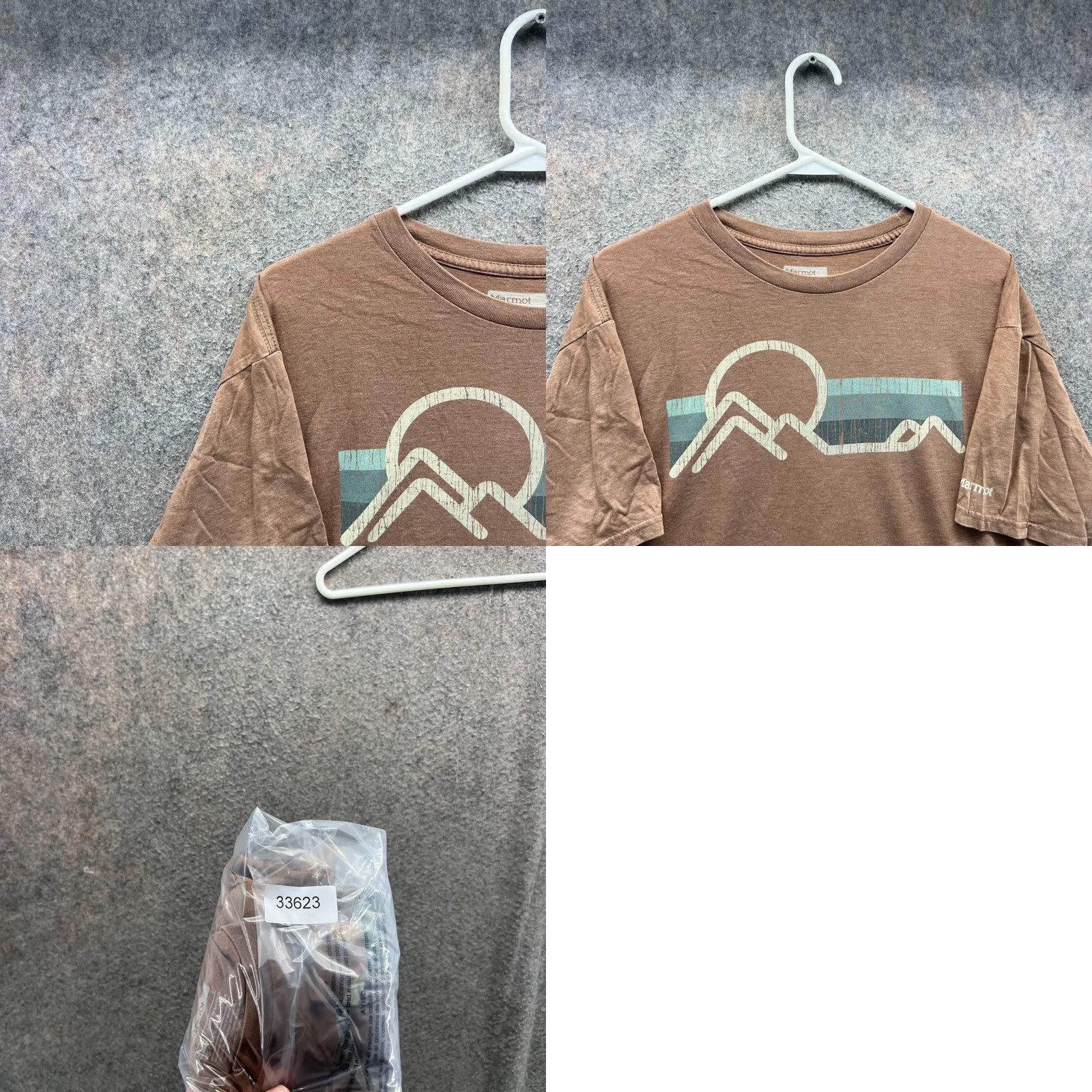 Marmot Marmot Shirt Mens Large Khaki Crewneck Short Sleeve Cotton Logo T-Shirt Beige Outdoor All Seasons Fall Spring Summer Winter Mens Regulated Regular Size US L / EU 52-54 / 3 - 8 Thumbnail