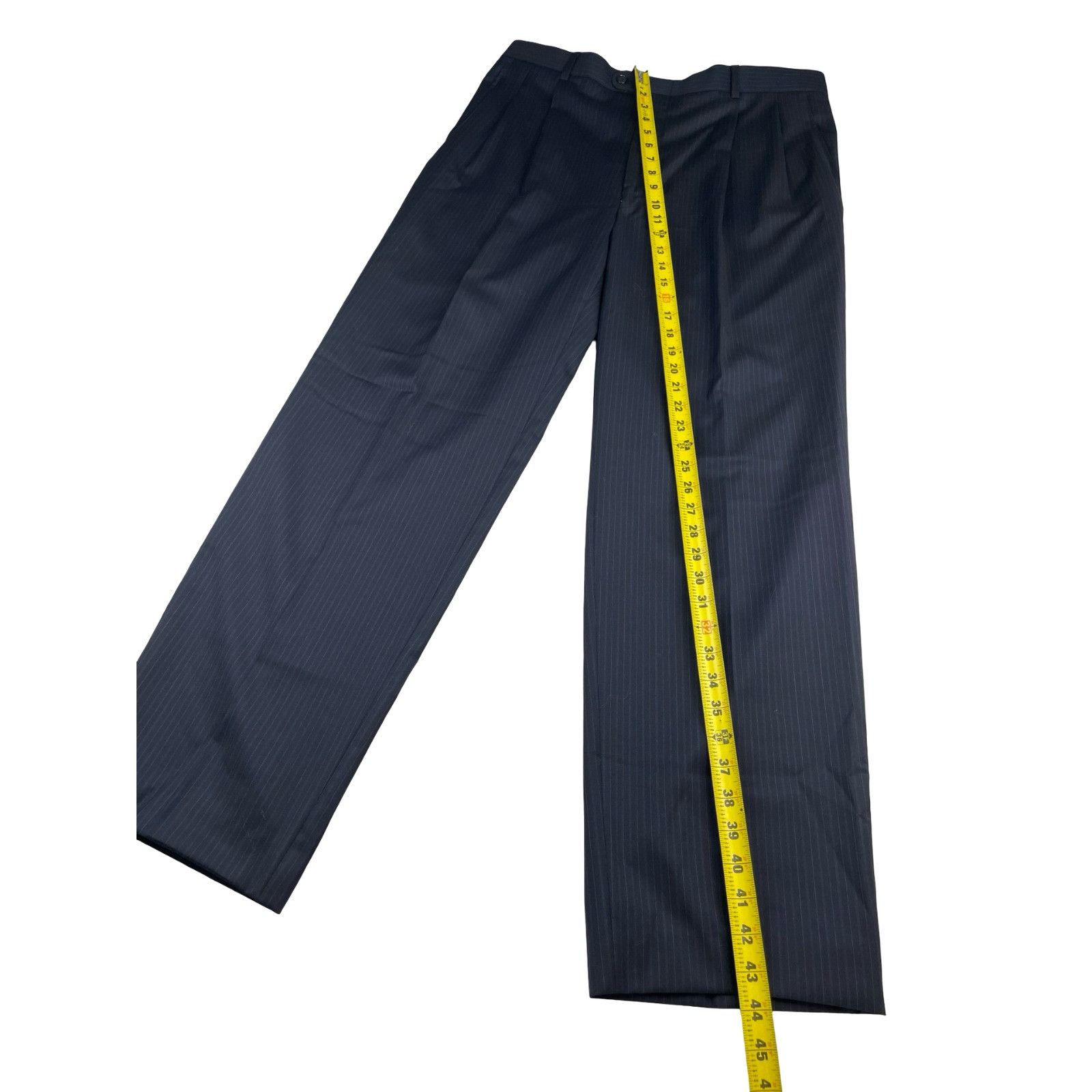 Hickey Freeman Hickey Freeman Men’s 100% Wool 2-Button Suit Navy Stripe • 4 Size 42L - 14 Thumbnail